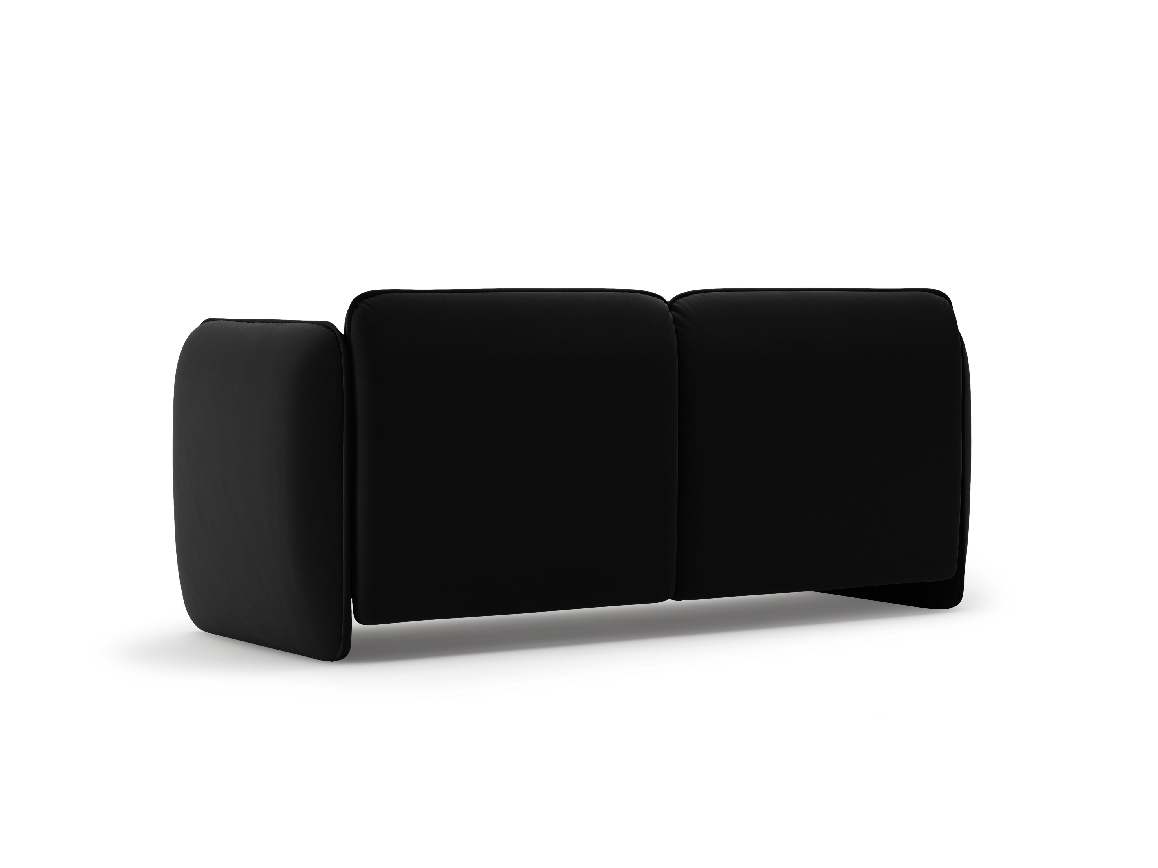 Sofa pre 2 osoby z jemného zamatového materiálu GEORGIA v čiernej farbe