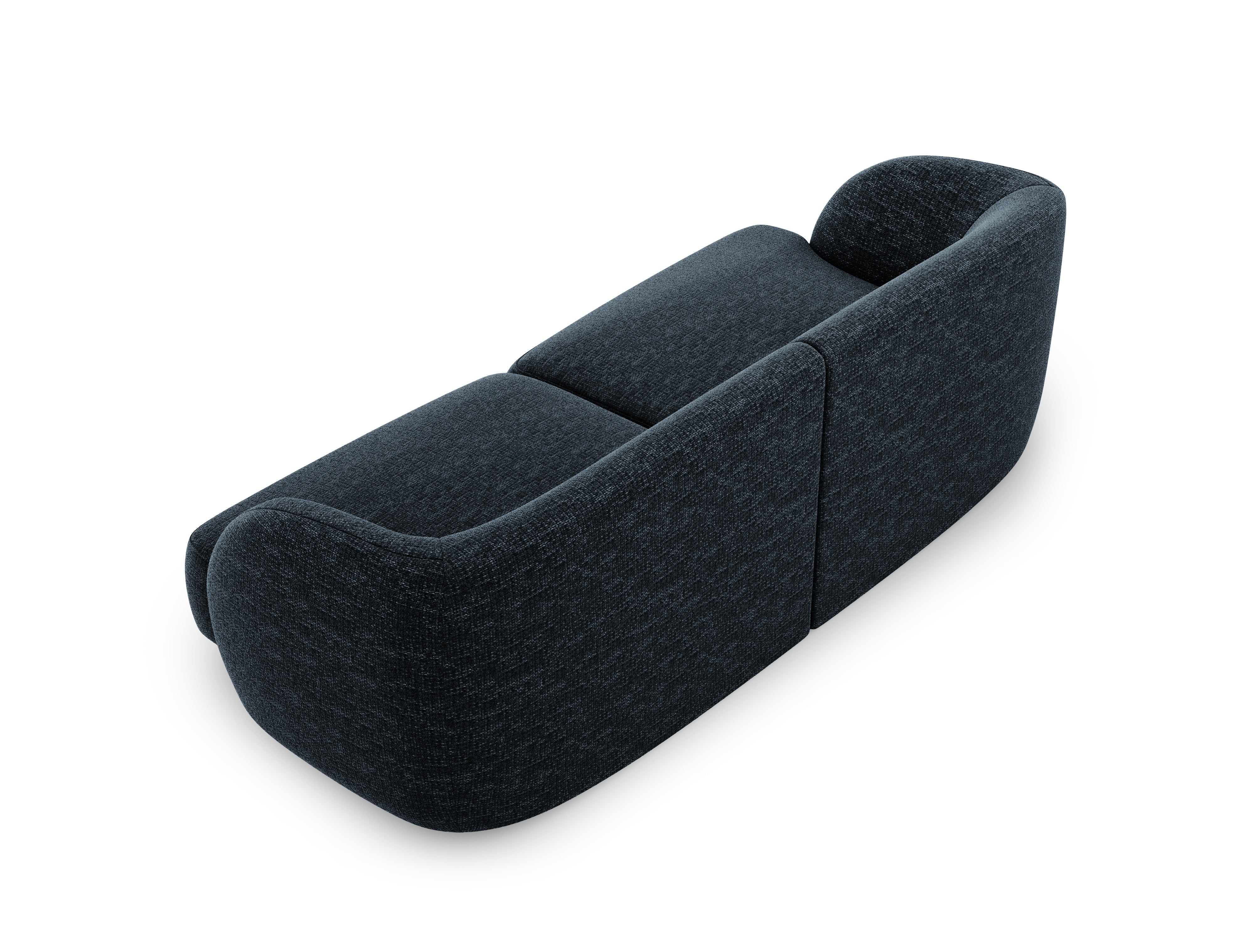 Sofa w tkaninie szenilowej 2-osobowa MILEY granatowy Micadoni    Eye on Design