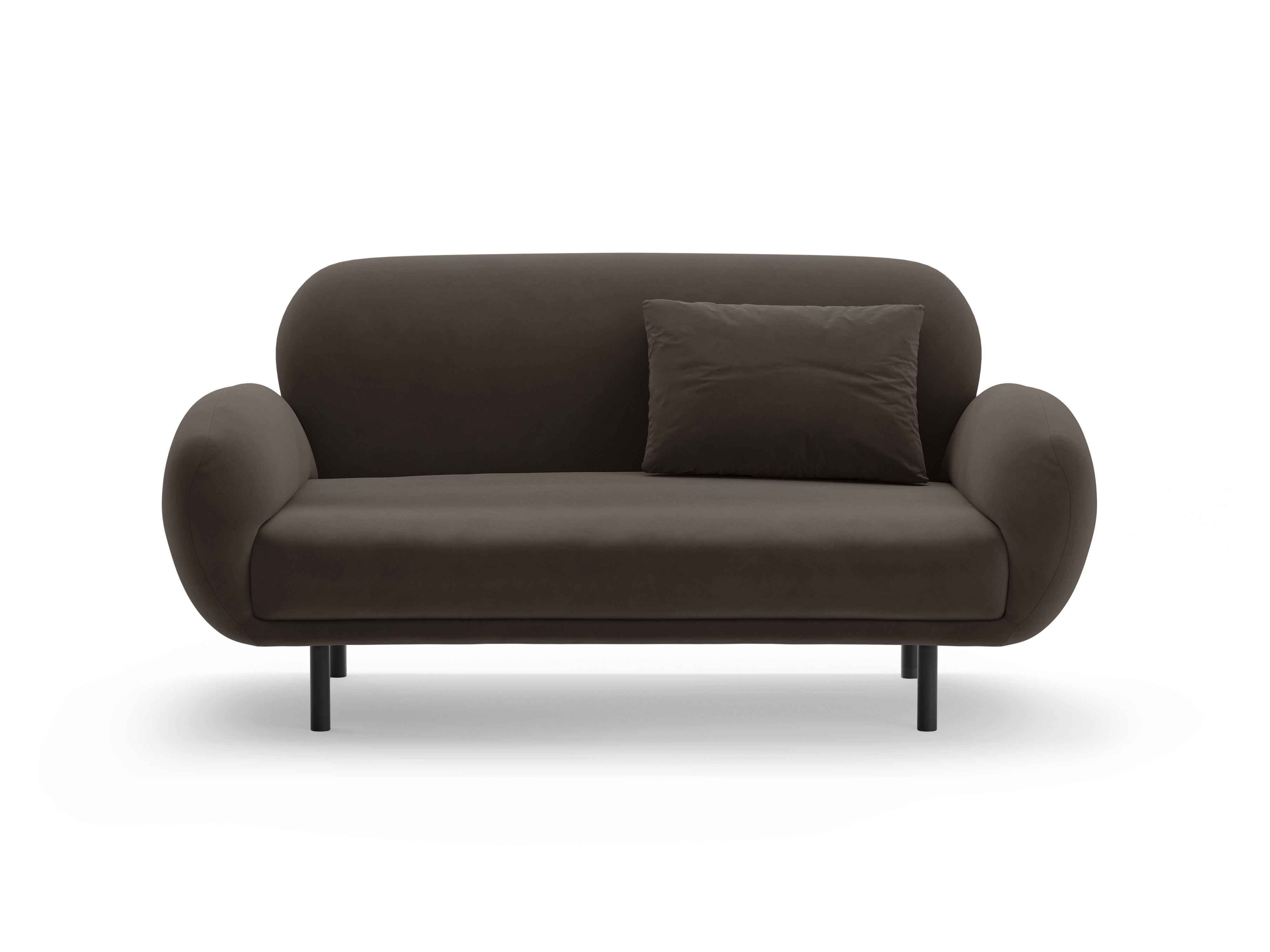 Velvet 2-Seater Sofa POPPY Ebony