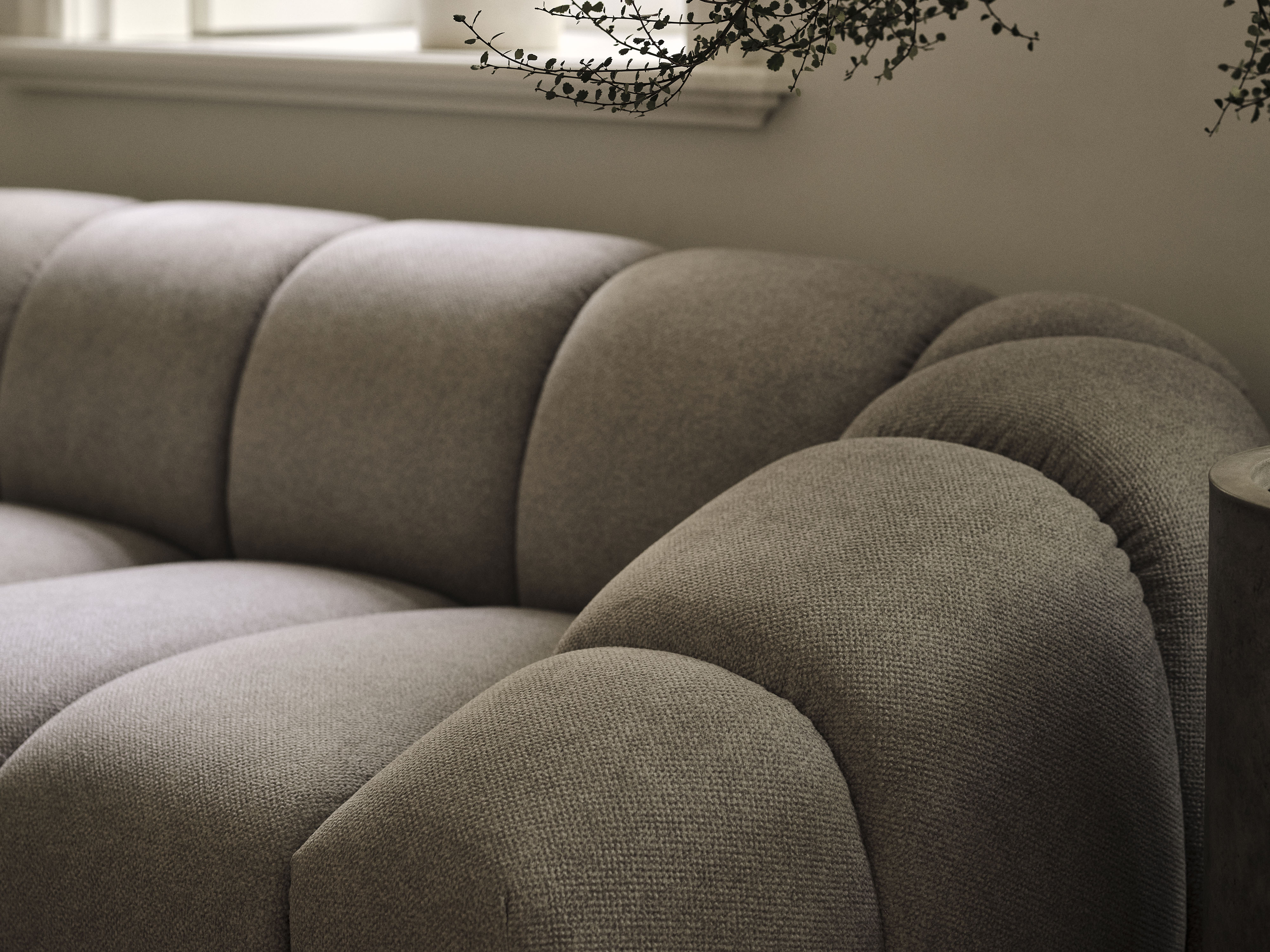 3-seater Sofa DIANA dark beige chenille