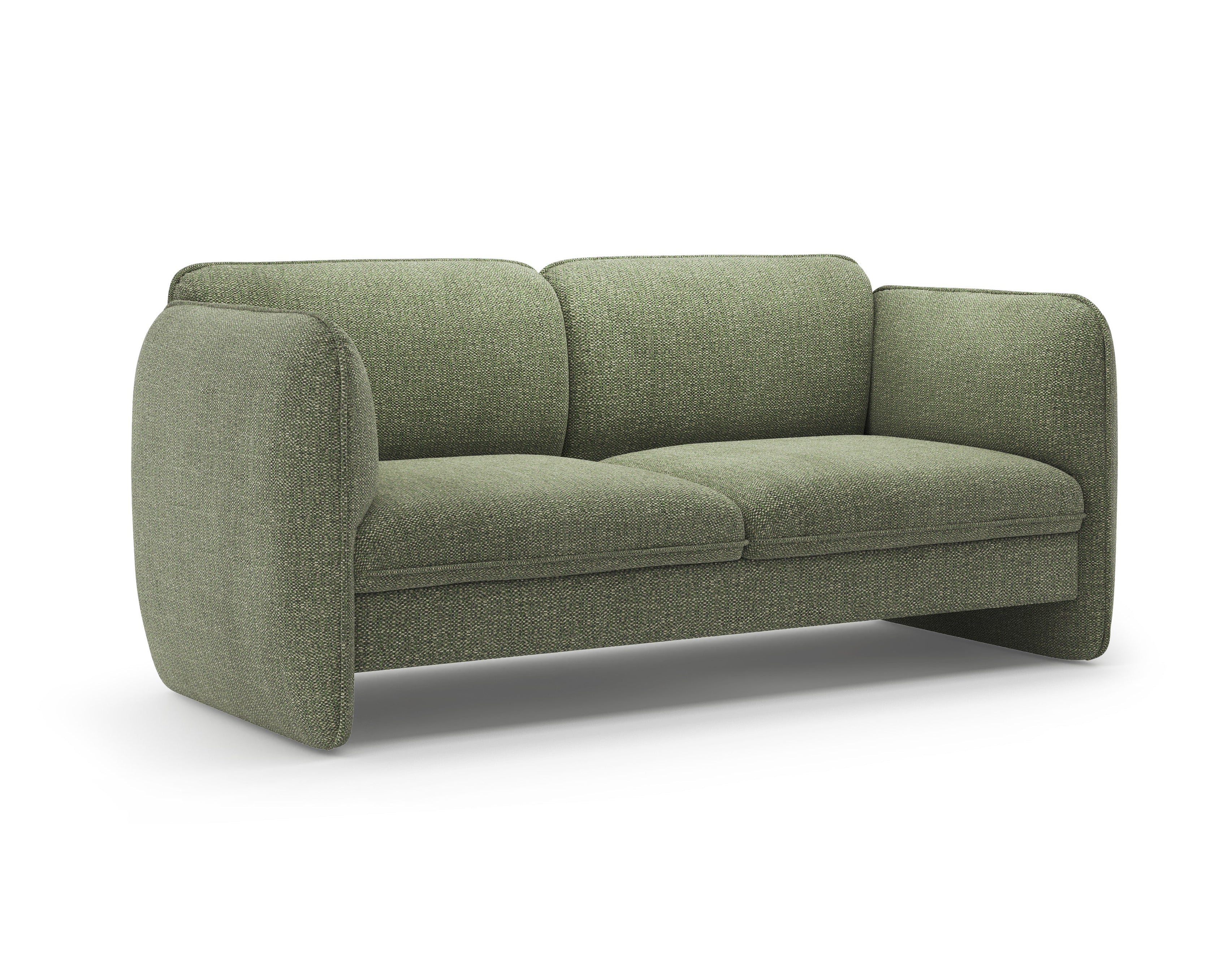 Sofa pre 2 osoby GEORGIA v zelenej farbe z šenilového materiálu