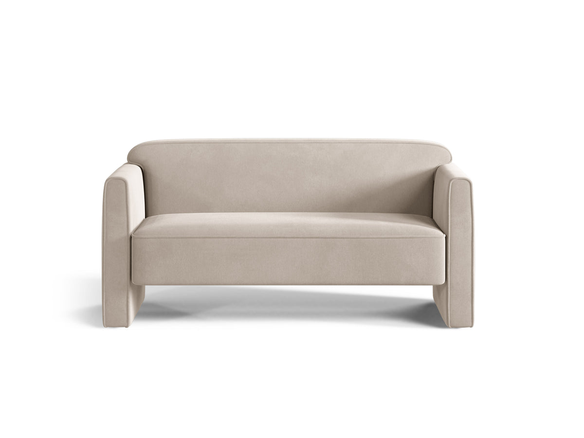 Sofa 2-miestna z jemného zamatového materiálu ABBY béžová