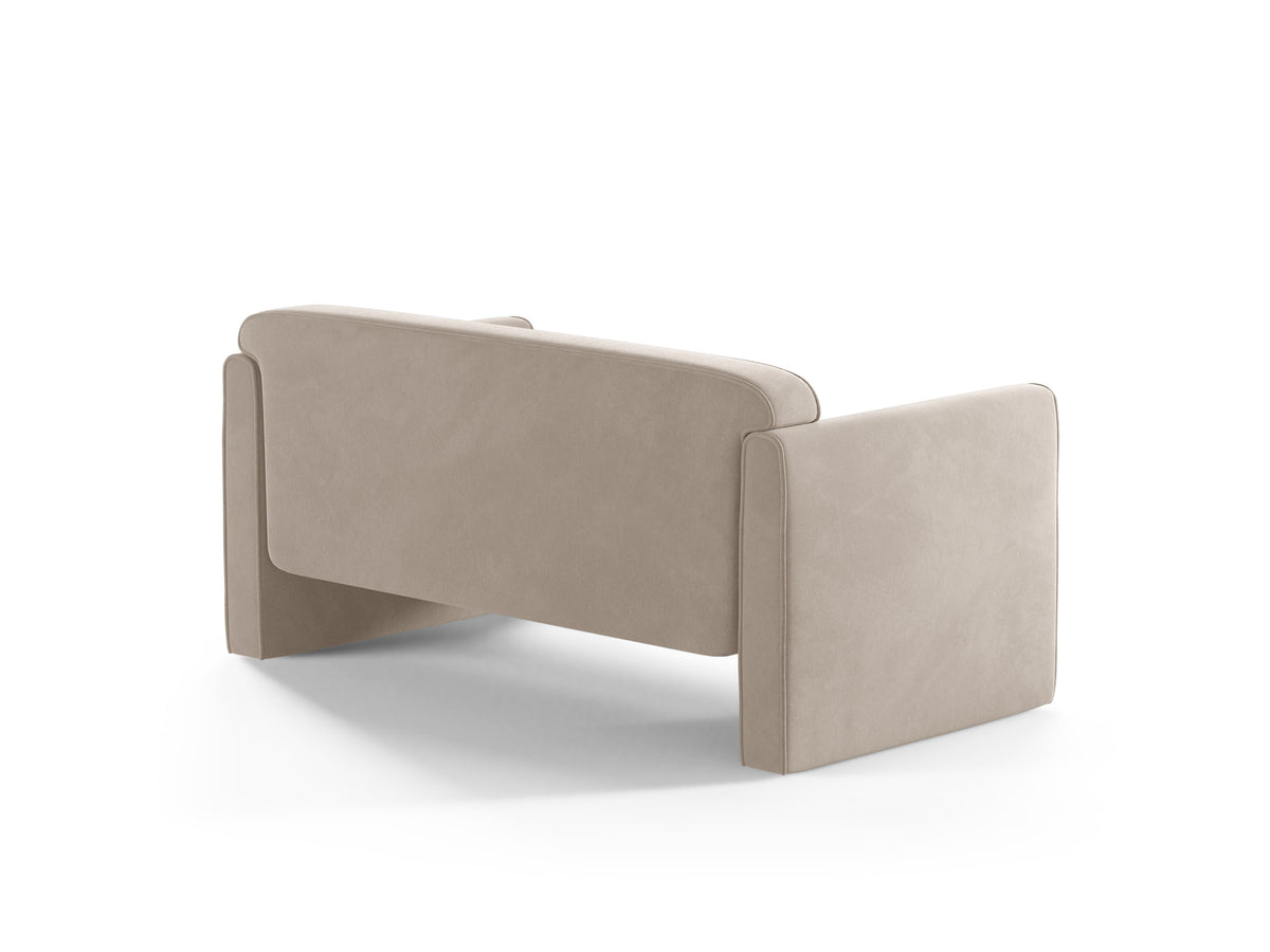 Sofa 2-miestna z jemného zamatového materiálu ABBY béžová