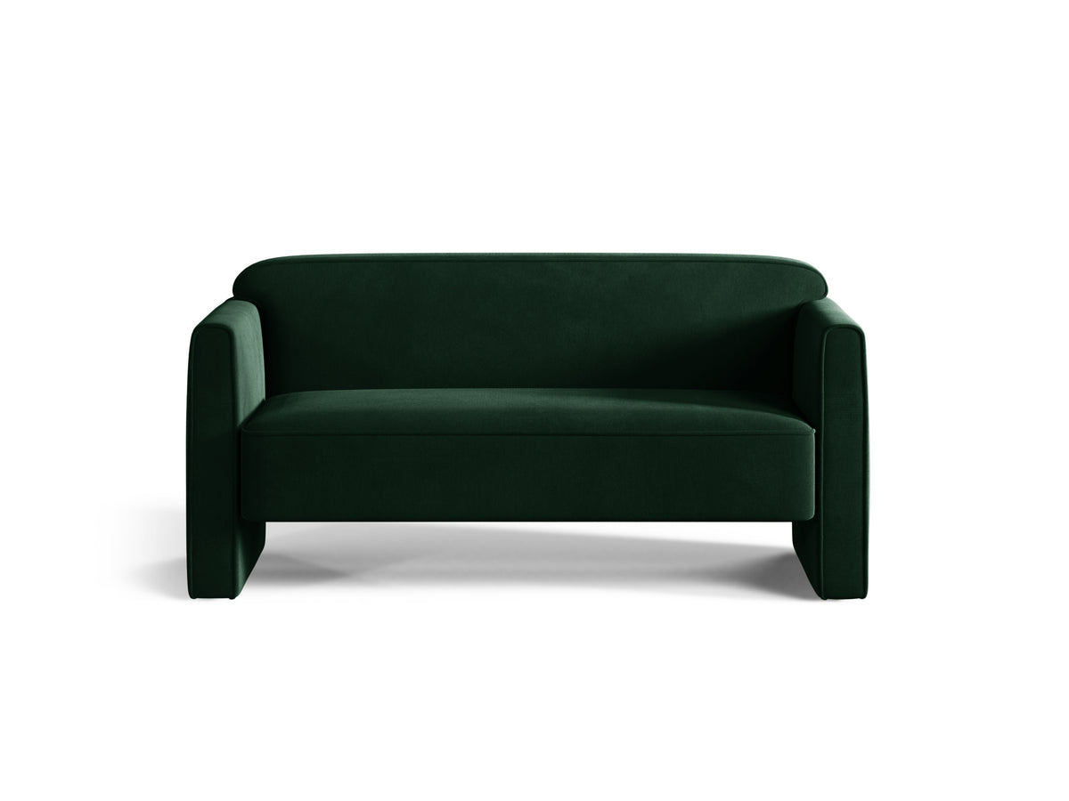 Sofa 2-osobová zamatová ABBY fľašková zelená