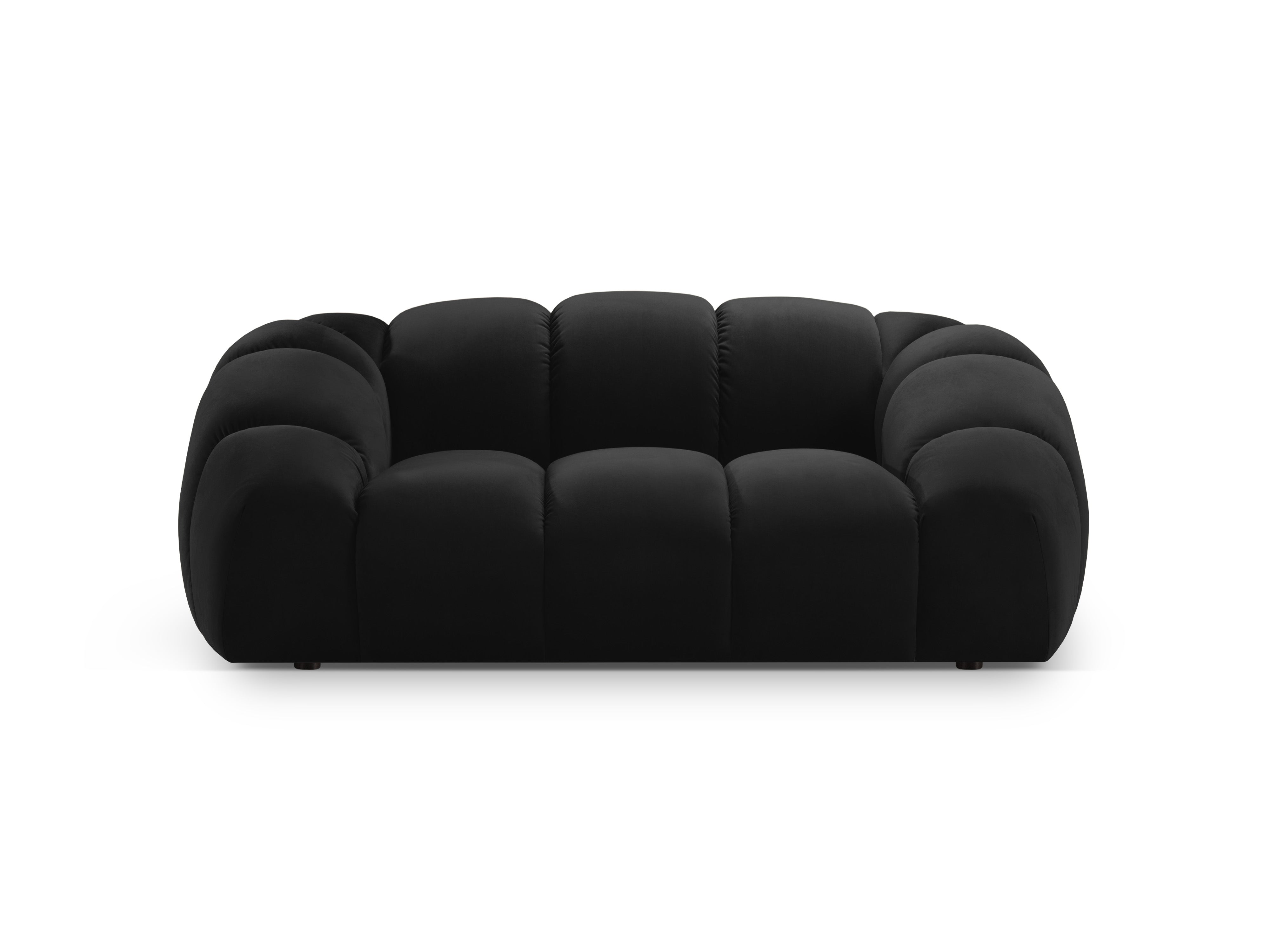 Velvet 2-Seater Sofa DIANA Black