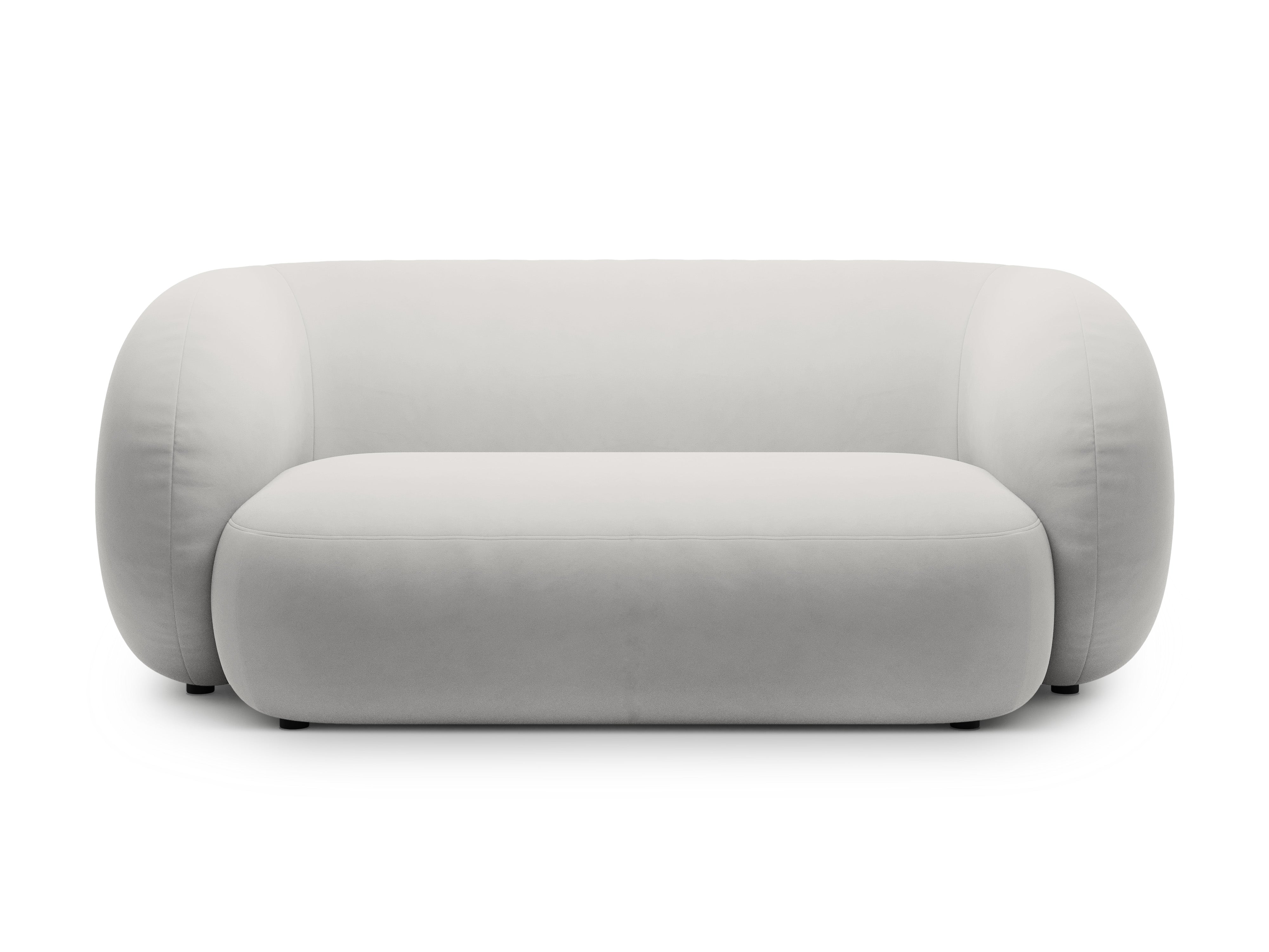 Velvet 2-Seater Sofa KATE Light Gray