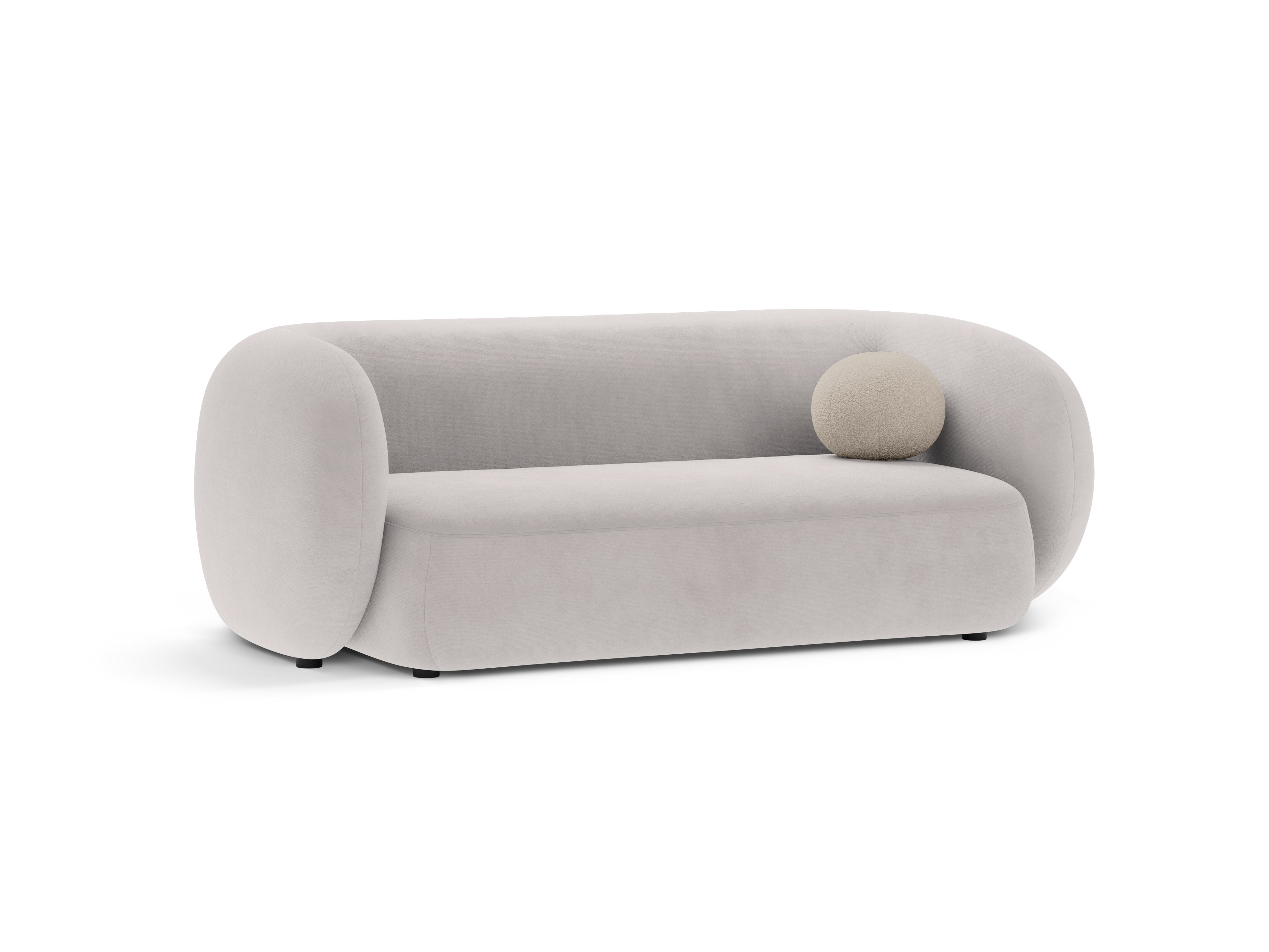 Velvet 2-Seater Sofa KATE Light Gray