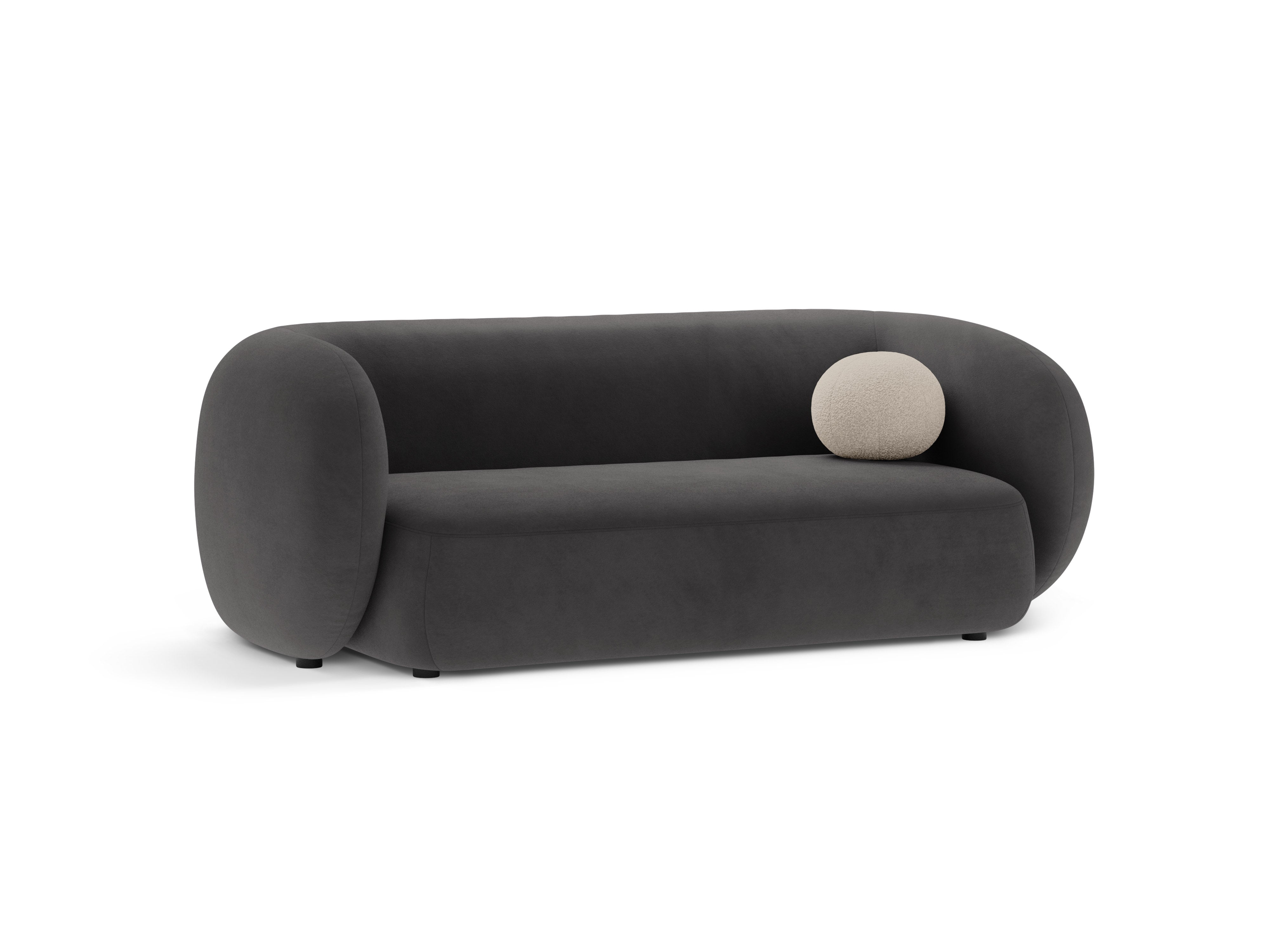 Velvet 2-Seater Sofa KATE Dark Gray