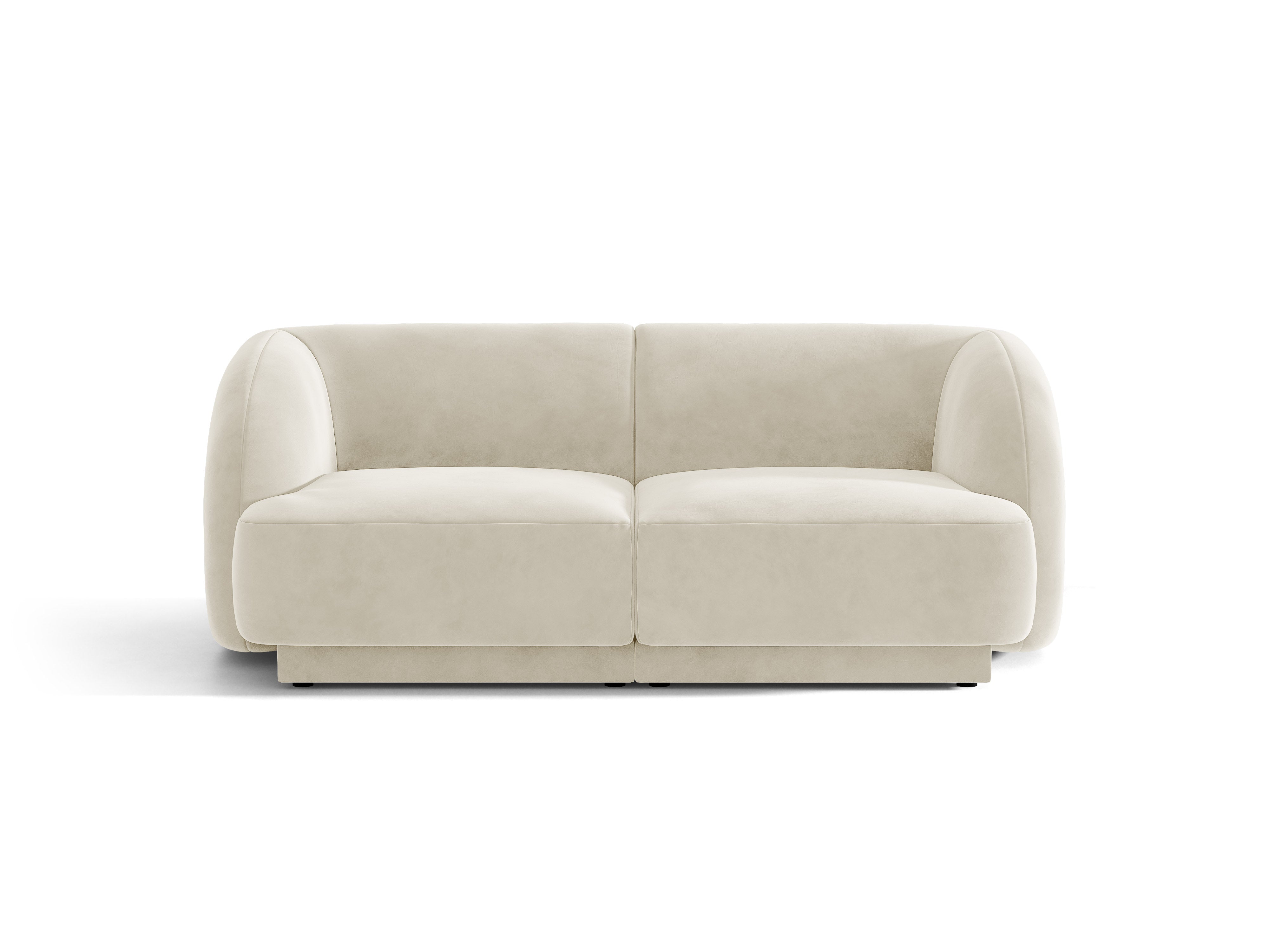 Sofa z jemného velúru 2-osobová MILEY béžová