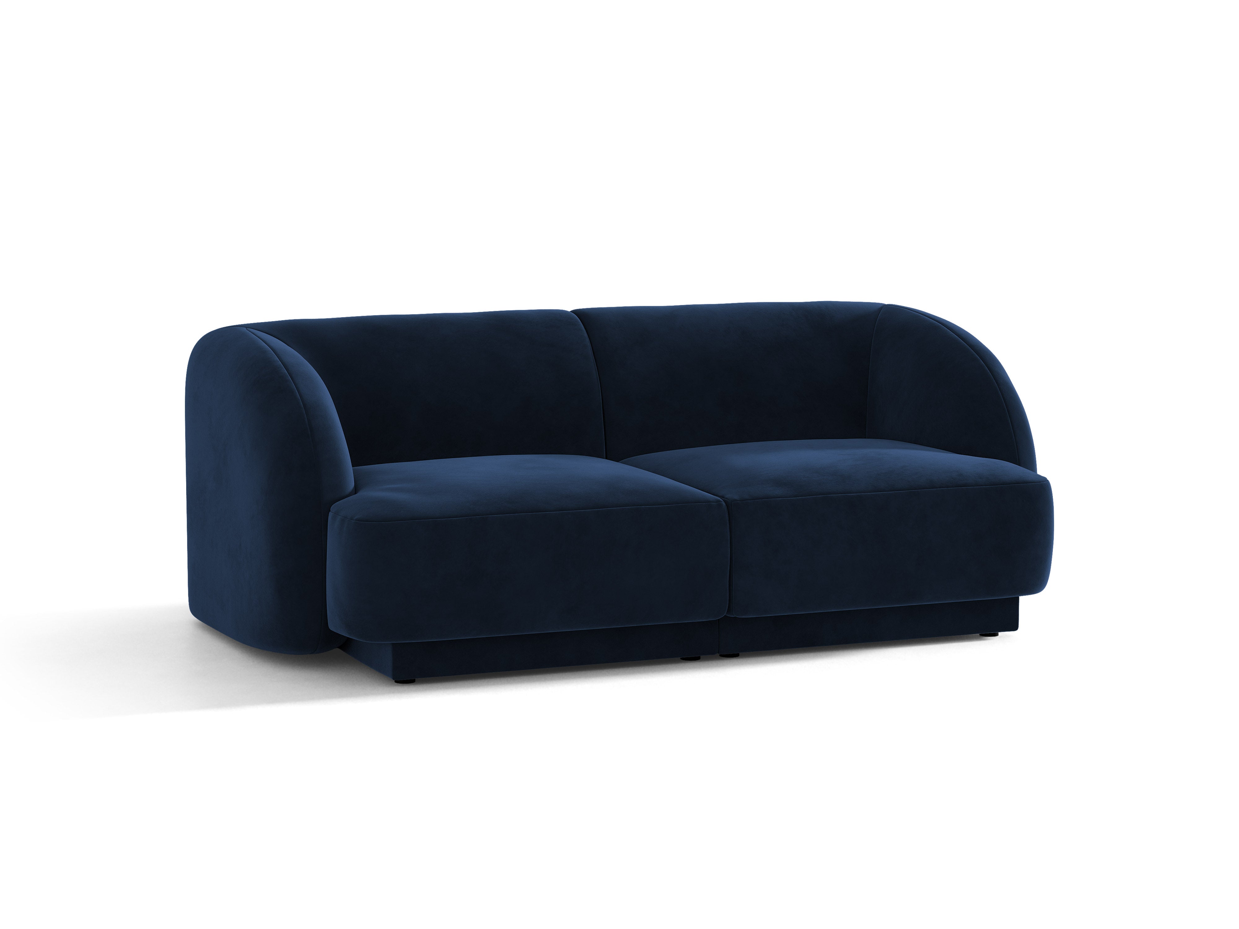 Sofa z jemného velúru 2-osobová MILEY kráľovsky modrá