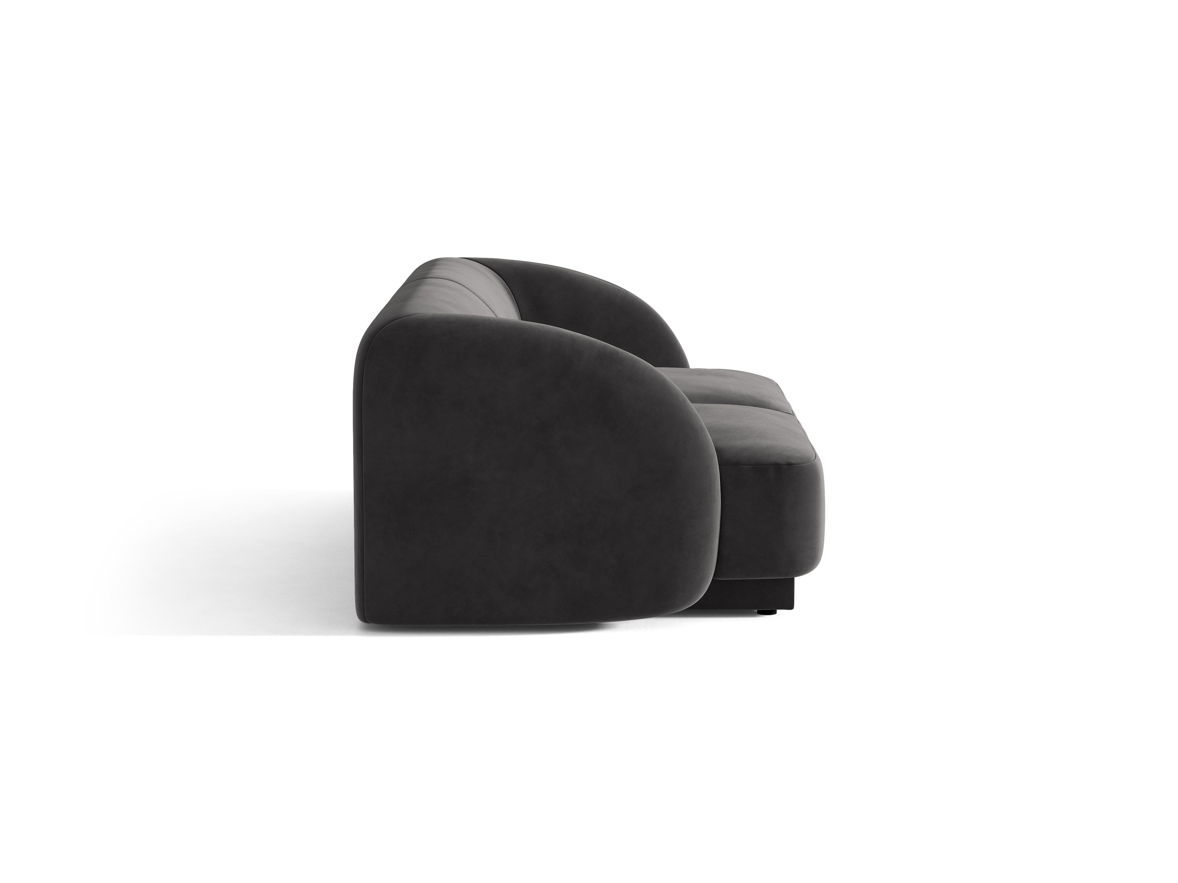 Sofa z jemného velúru pre 2 osoby MILEY tmavosivá