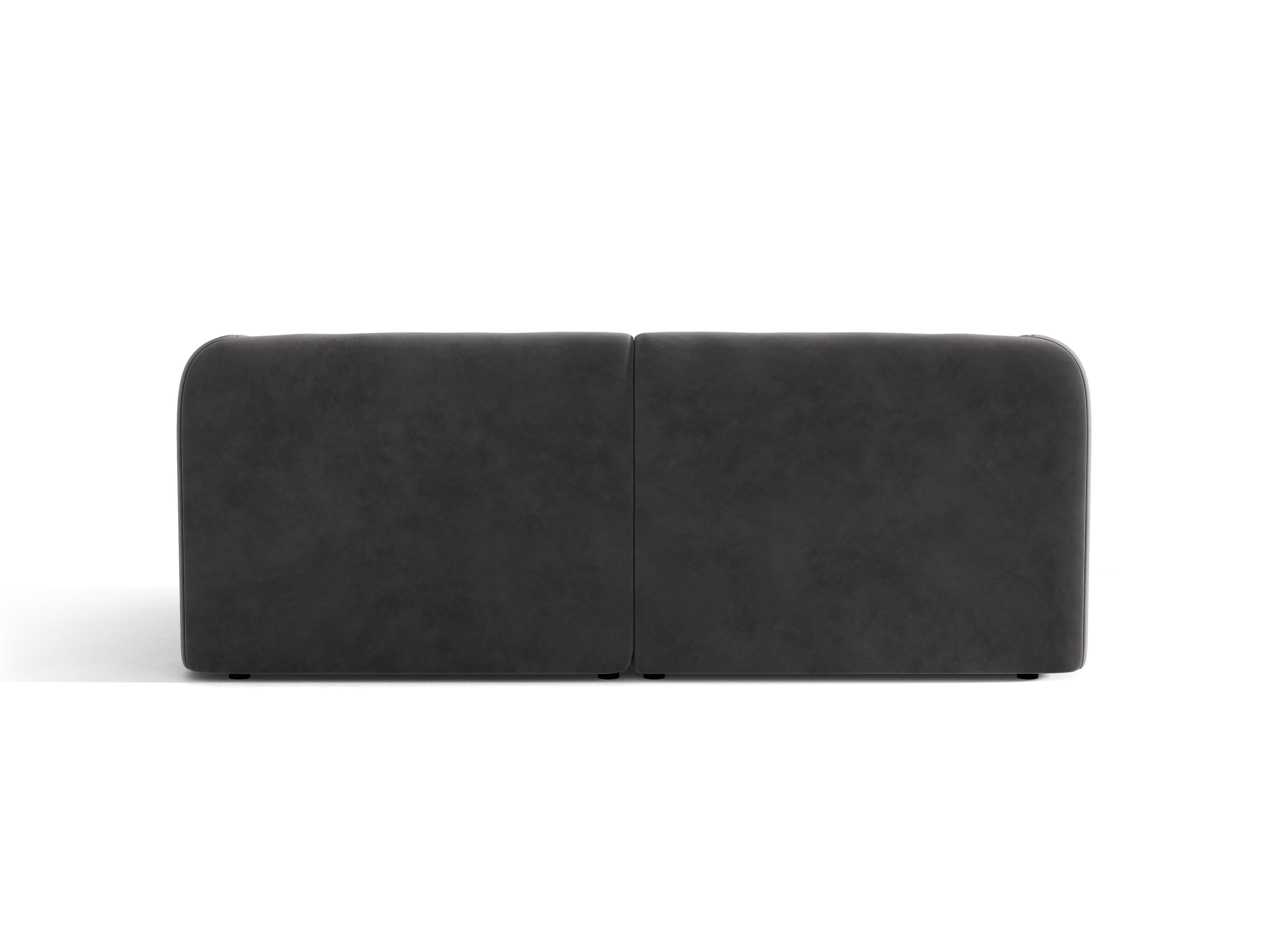 Sofa z jemného velúru pre 2 osoby MILEY tmavosivá