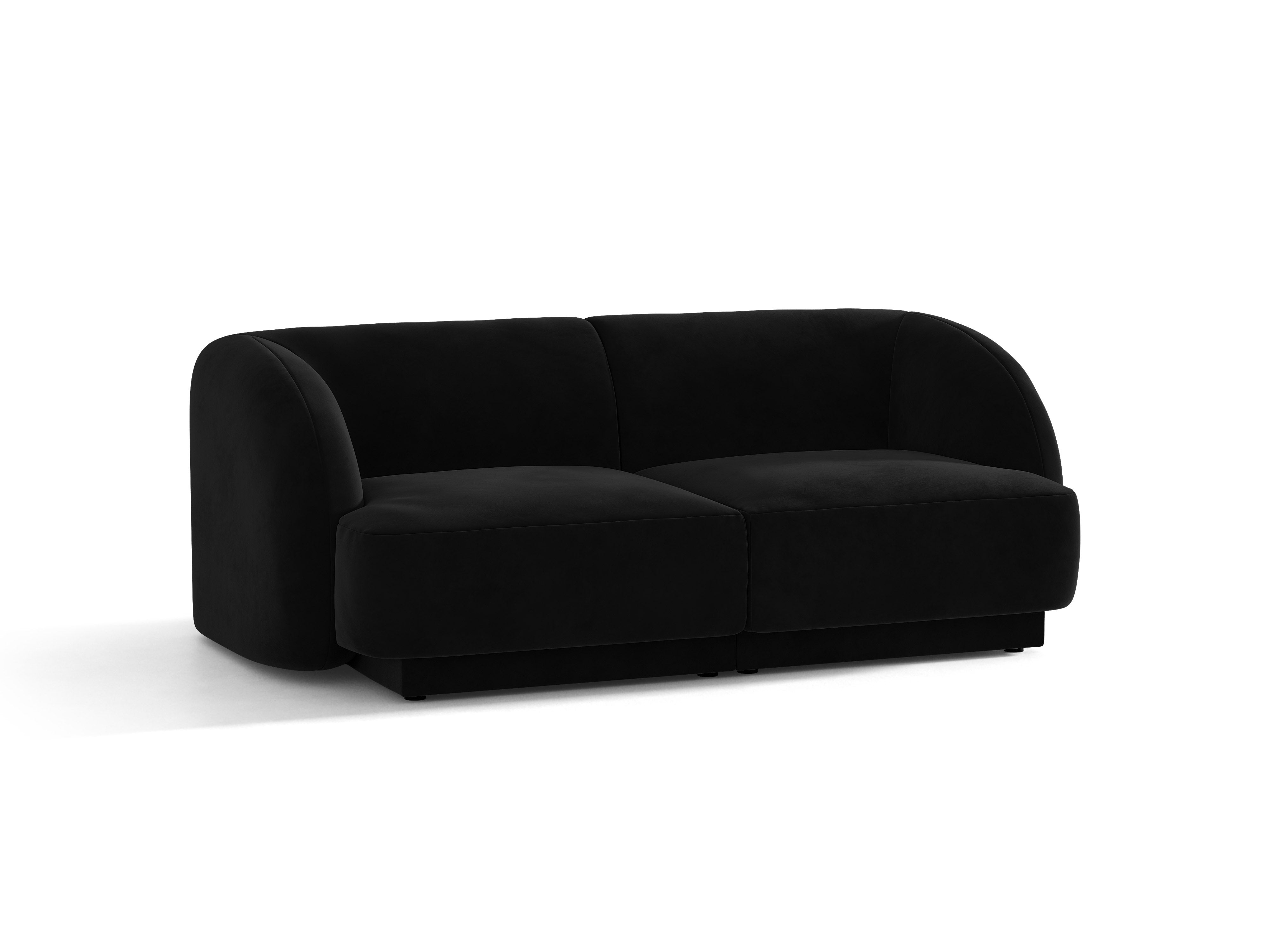 Sofa z jemného velúru pre 2 osoby MILEY čierna