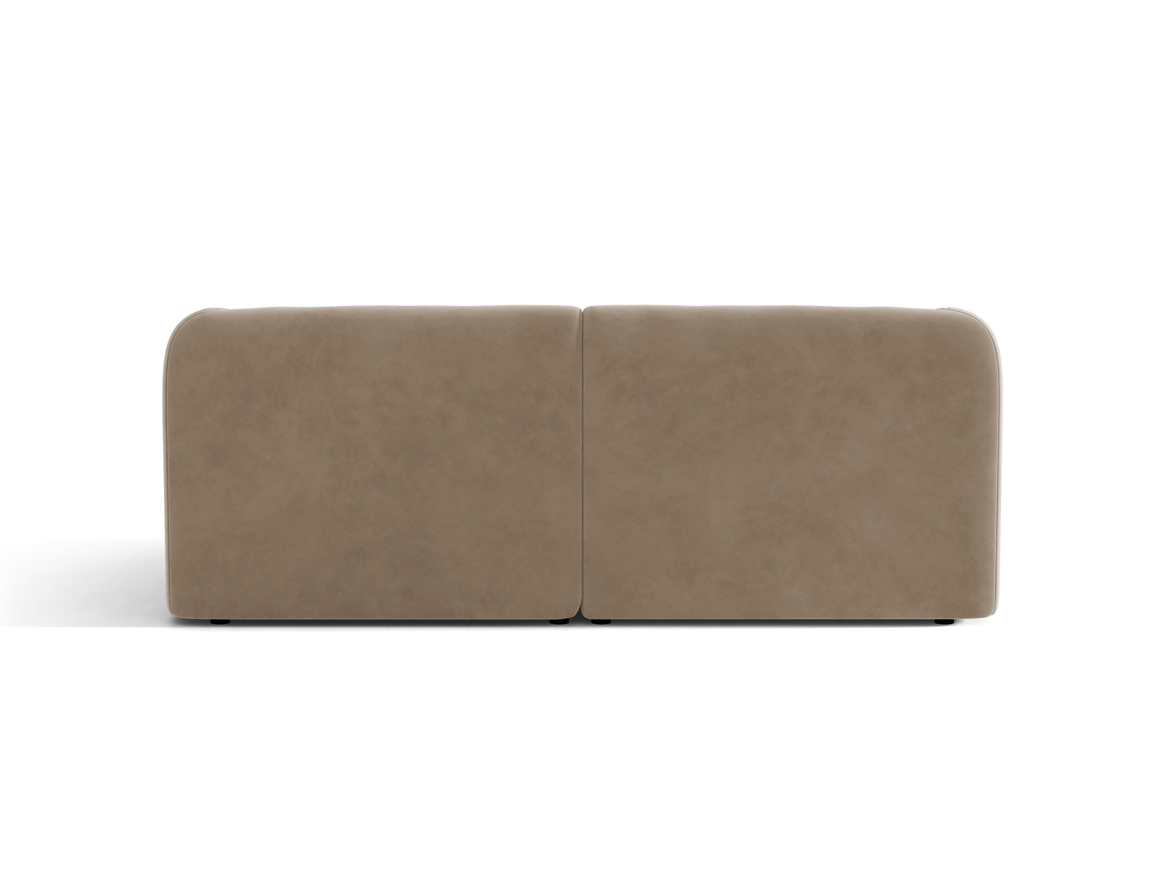 Sofa aksamitna 2-osobowa MILEY cappuccino do salonu – Micadoni