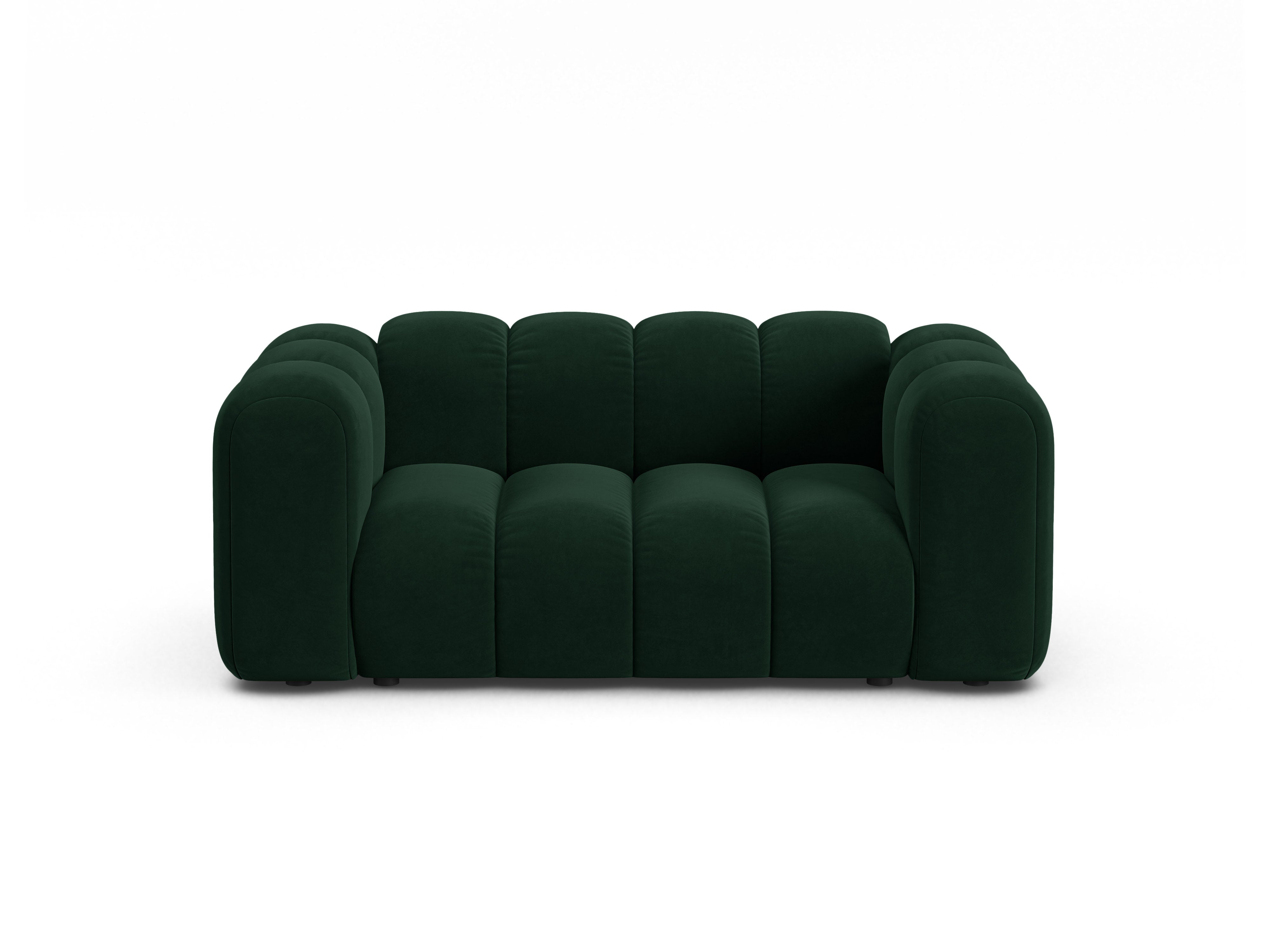 Sofa z jemného velúru 2-osobová LUPINE fľaškovozelená