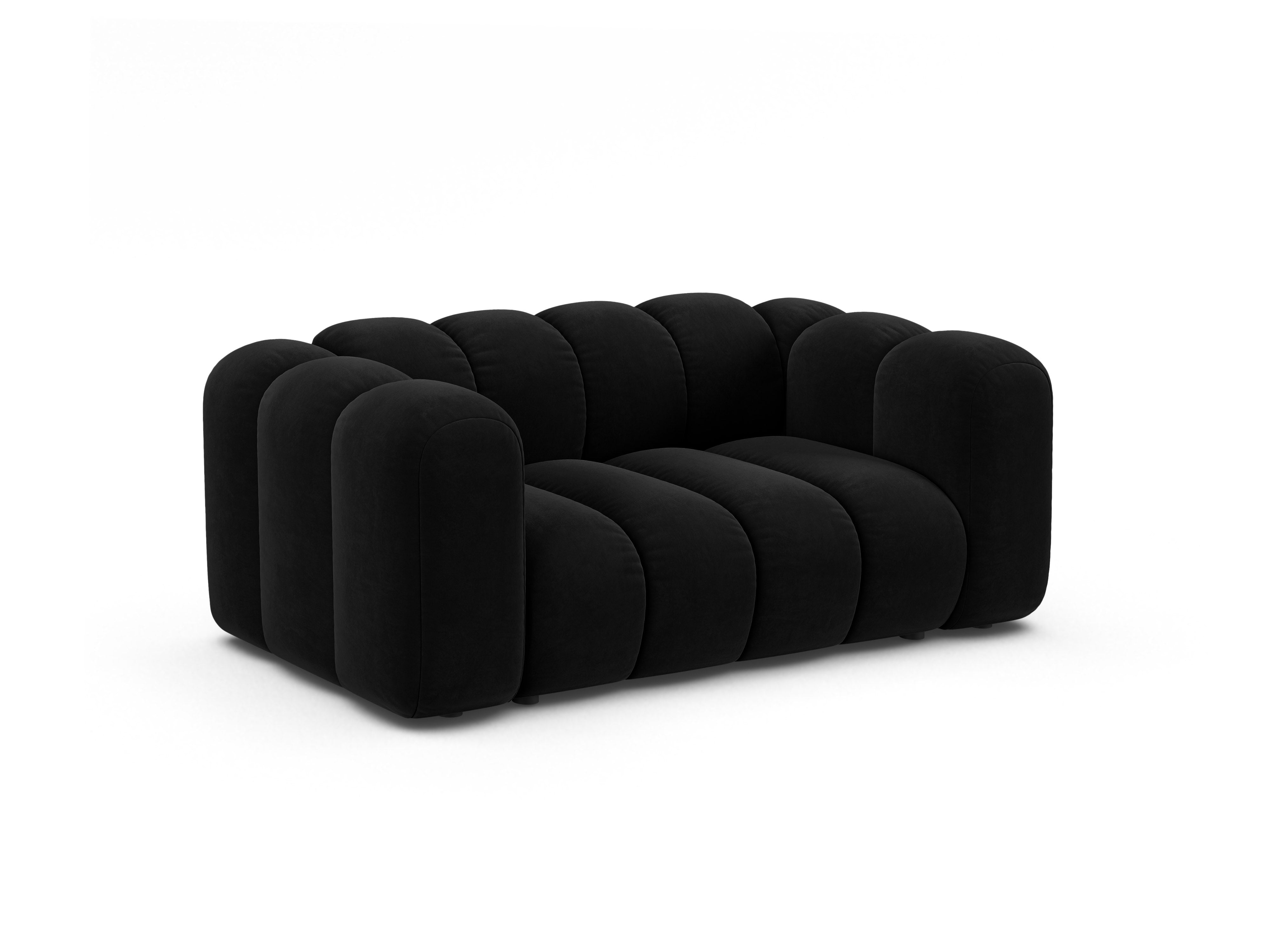 Sofa z jemného velúru 2-miestna LUPINE čierna