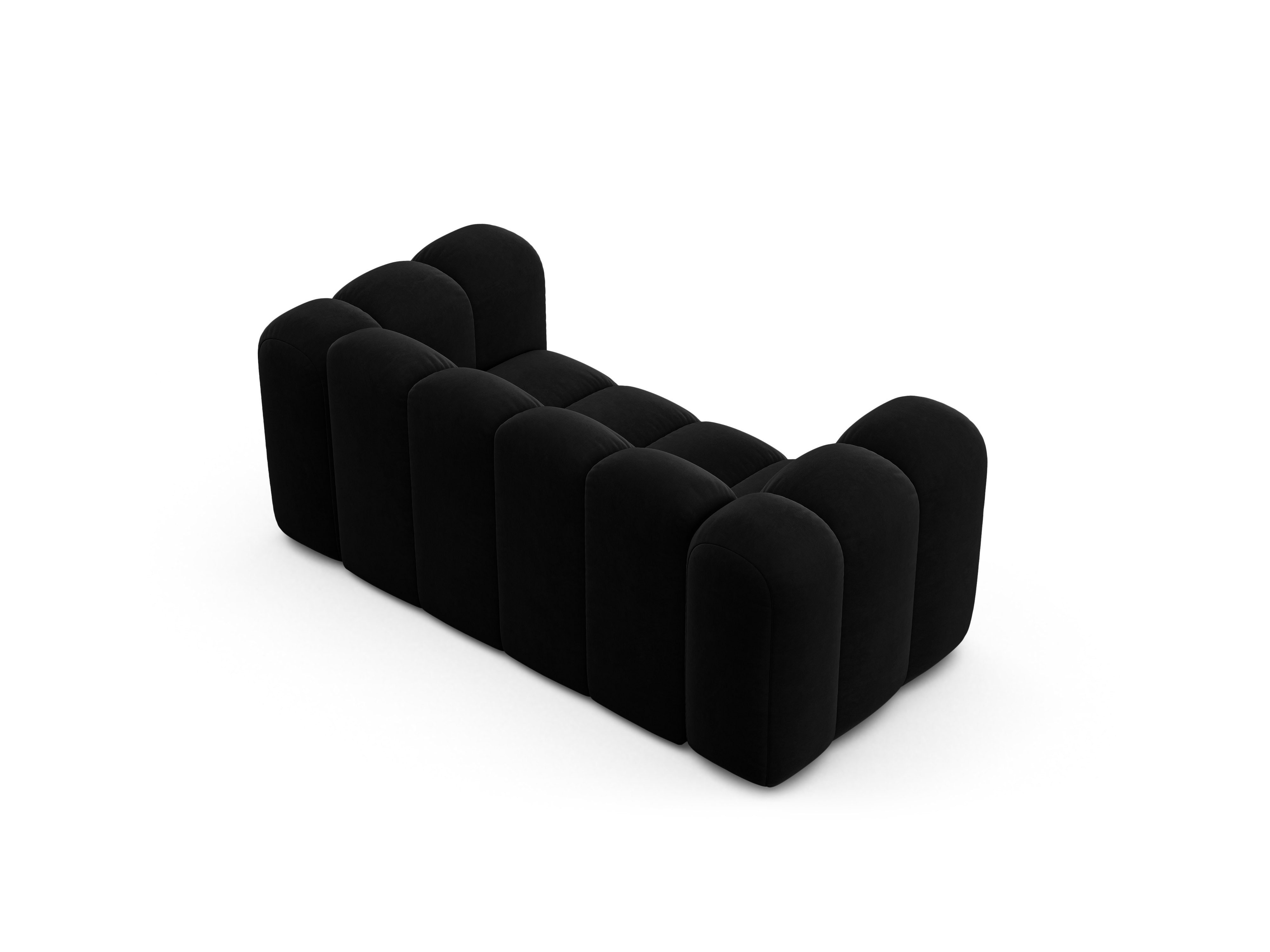 Sofa z jemného velúru 2-miestna LUPINE čierna