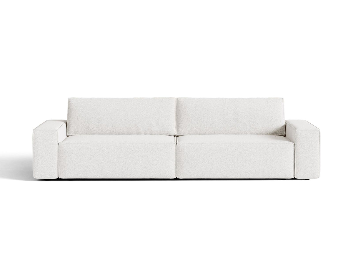 Sofa 3-osobowa z funkcją spania JODIE biały boucle – Micadoni