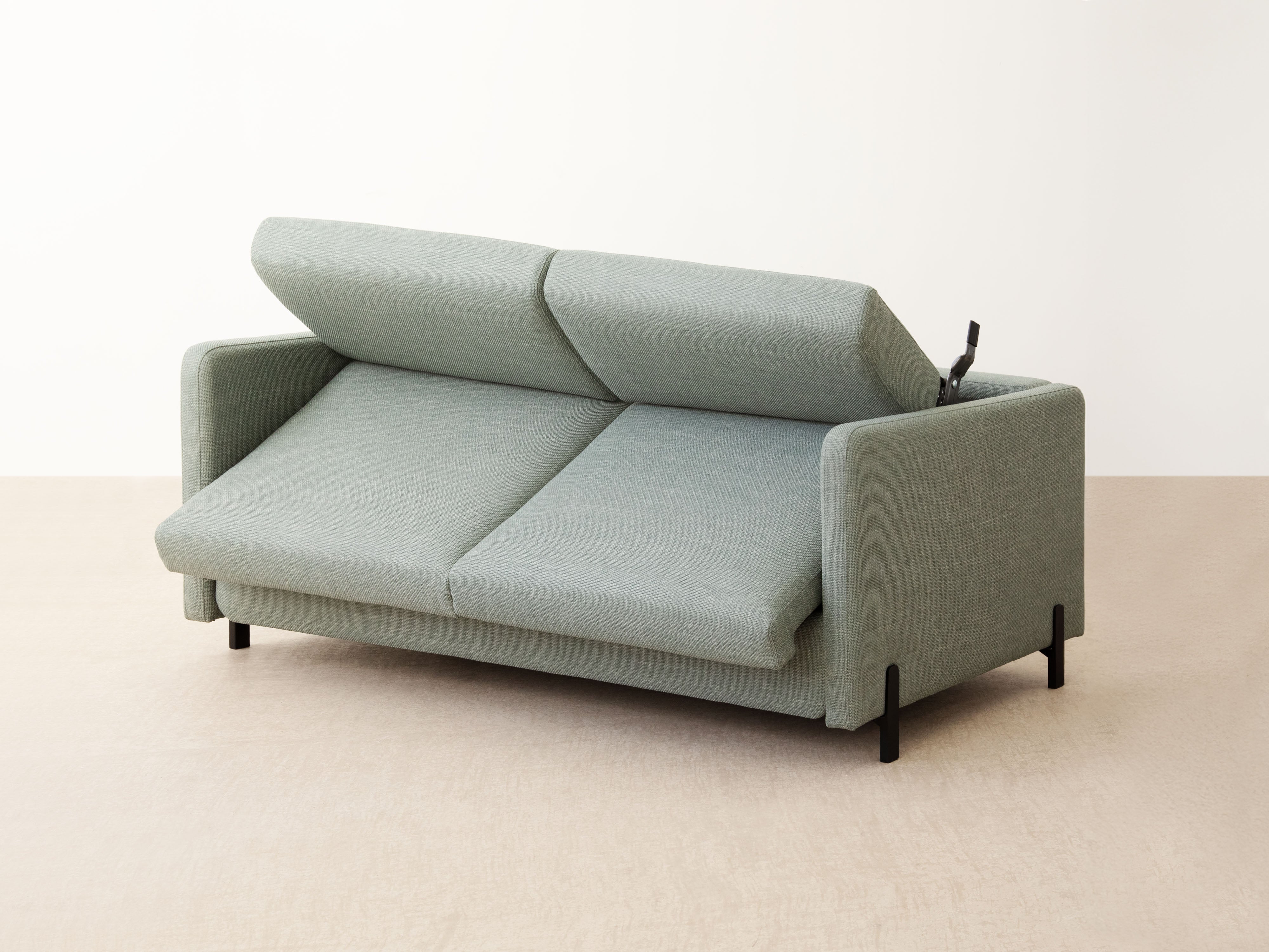 2-seater sofa with sleeping function GLORIA light gray chenille