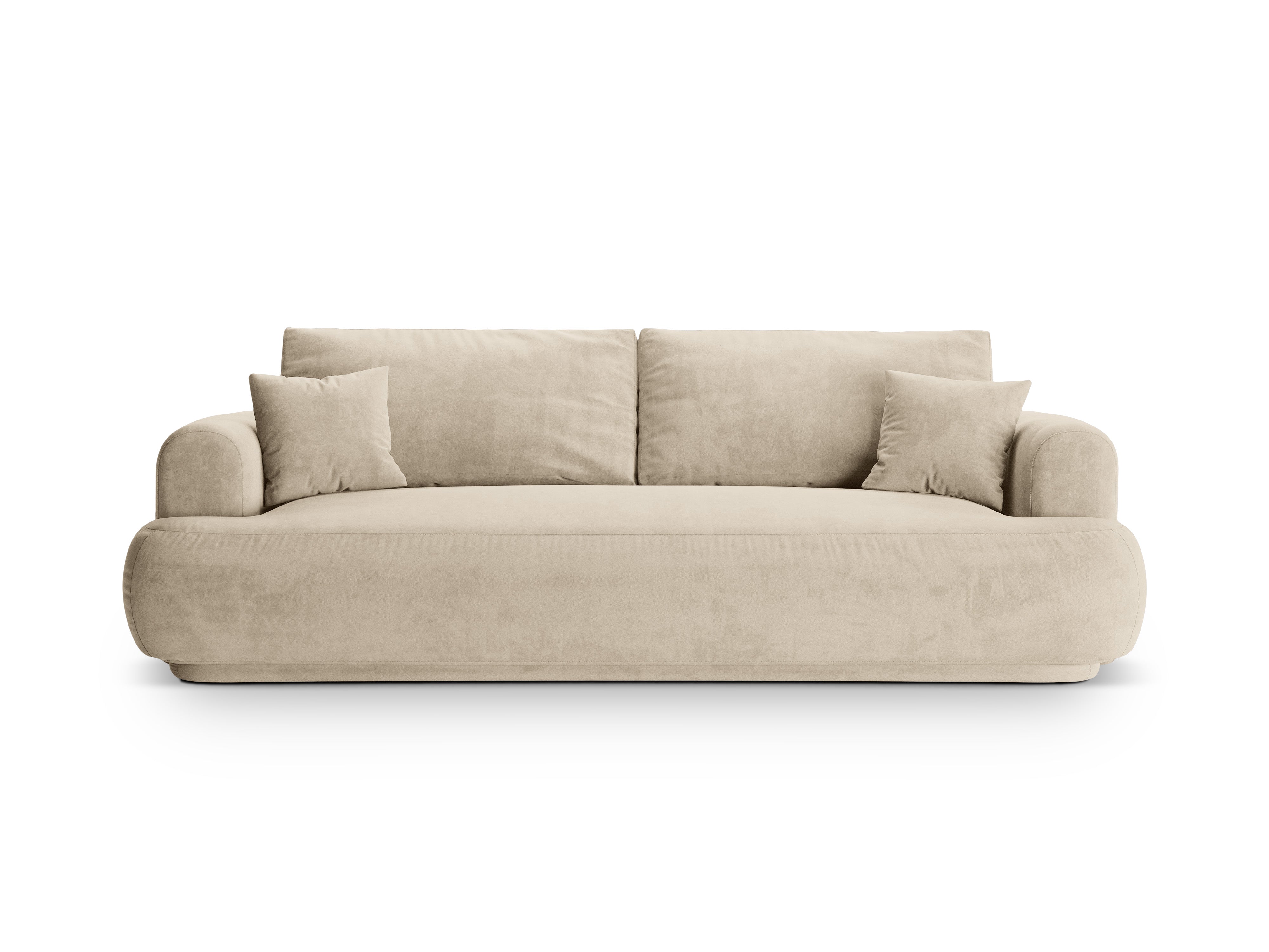 Velvet sofa with Ella light beige sleeping function