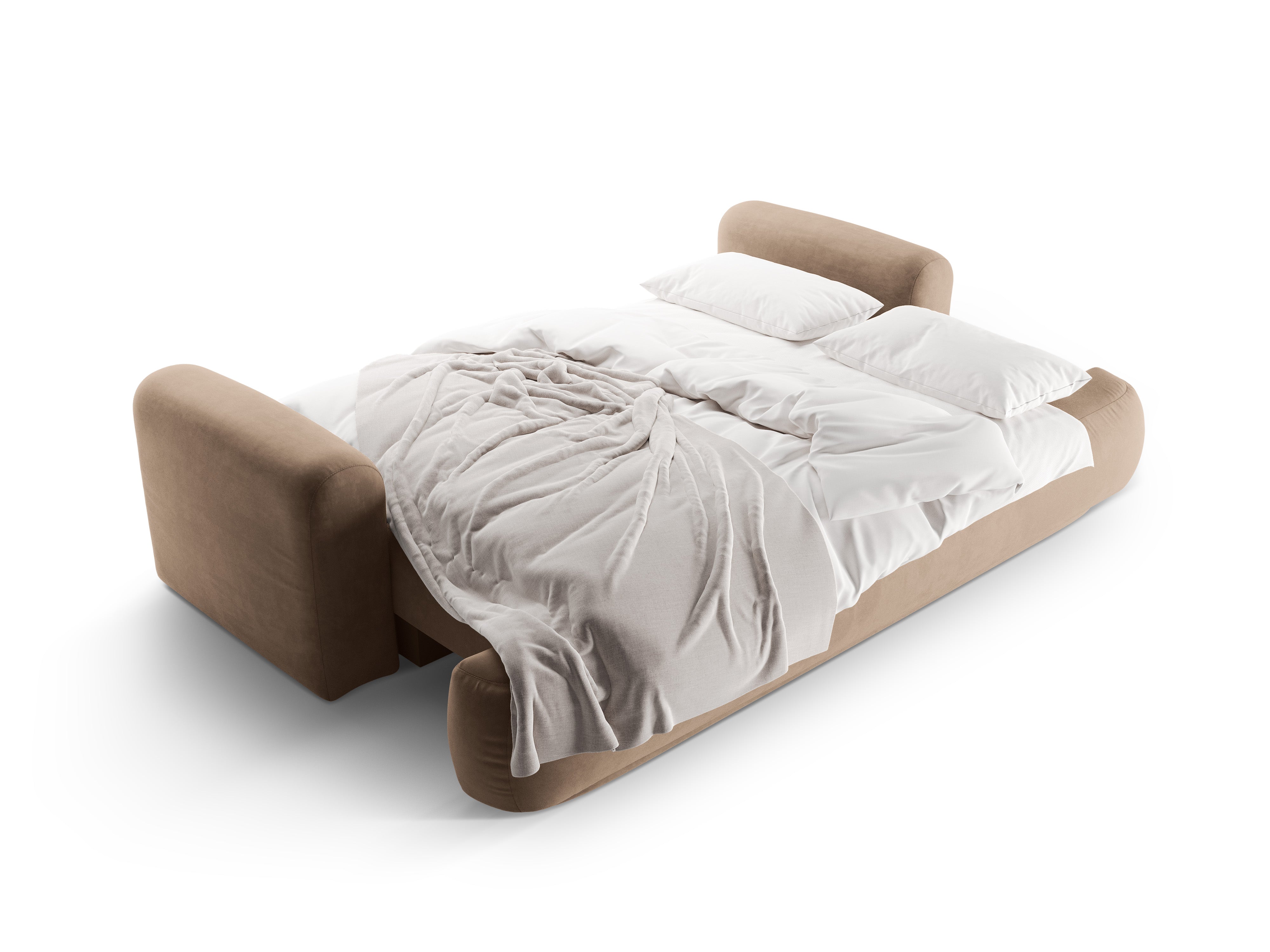 Velvet sofa with Ella Sleeping Dark Bench