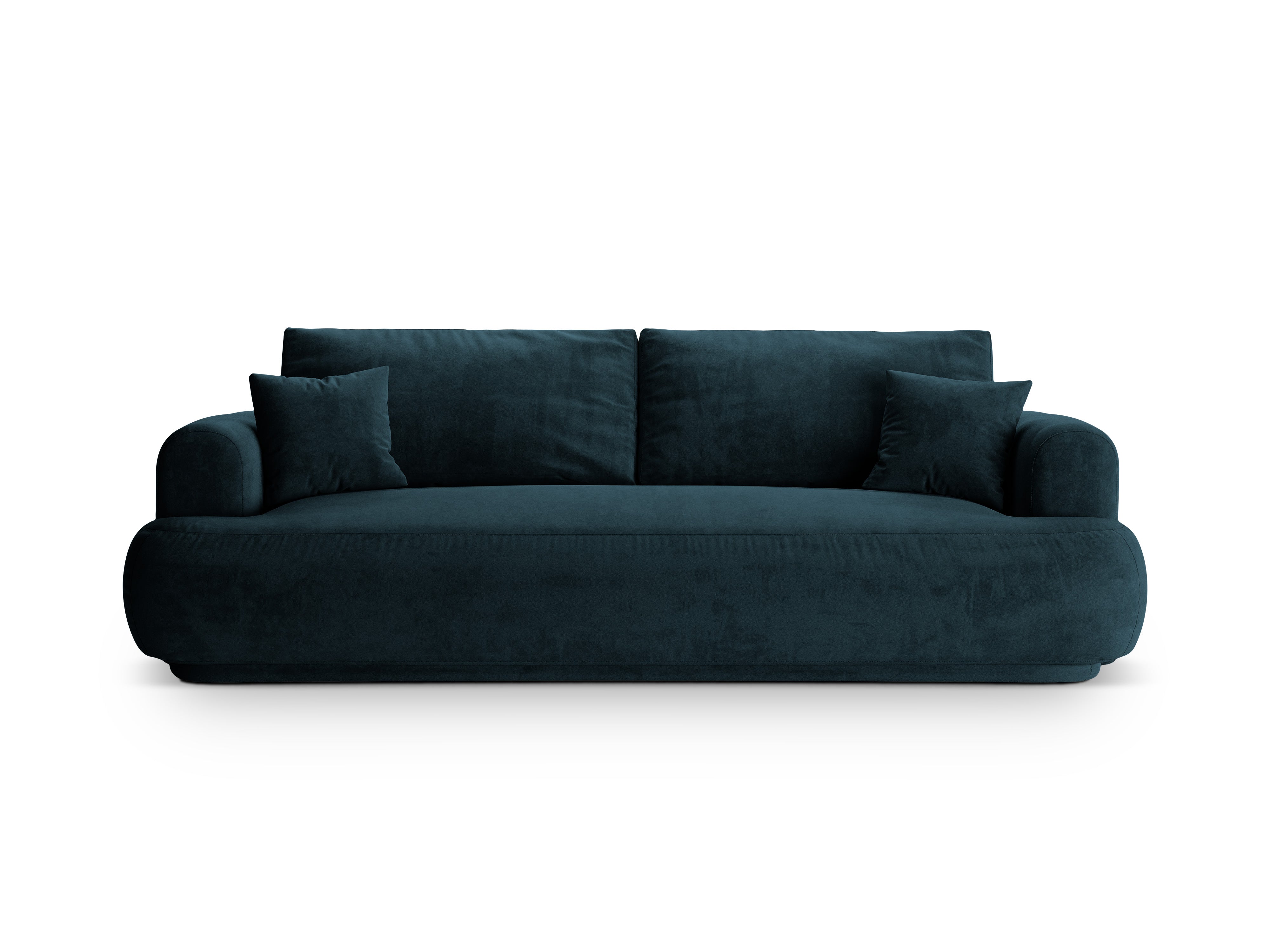 Velvet sofa with Ella Petrol navy blue sleeping function