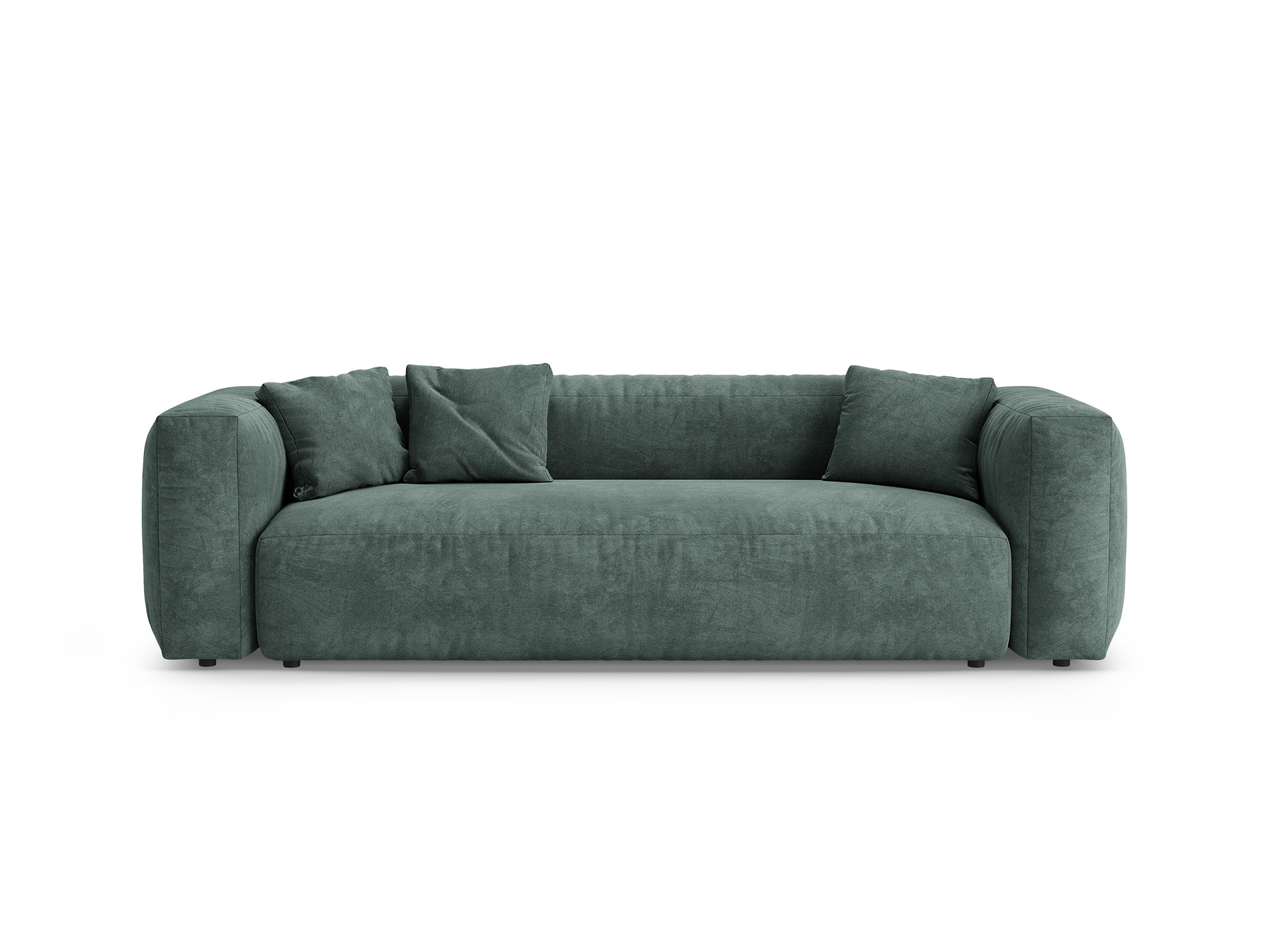 Sofa z jemného zamatového materiálu pre 3 osoby s funkciou spania MARTINA petrol