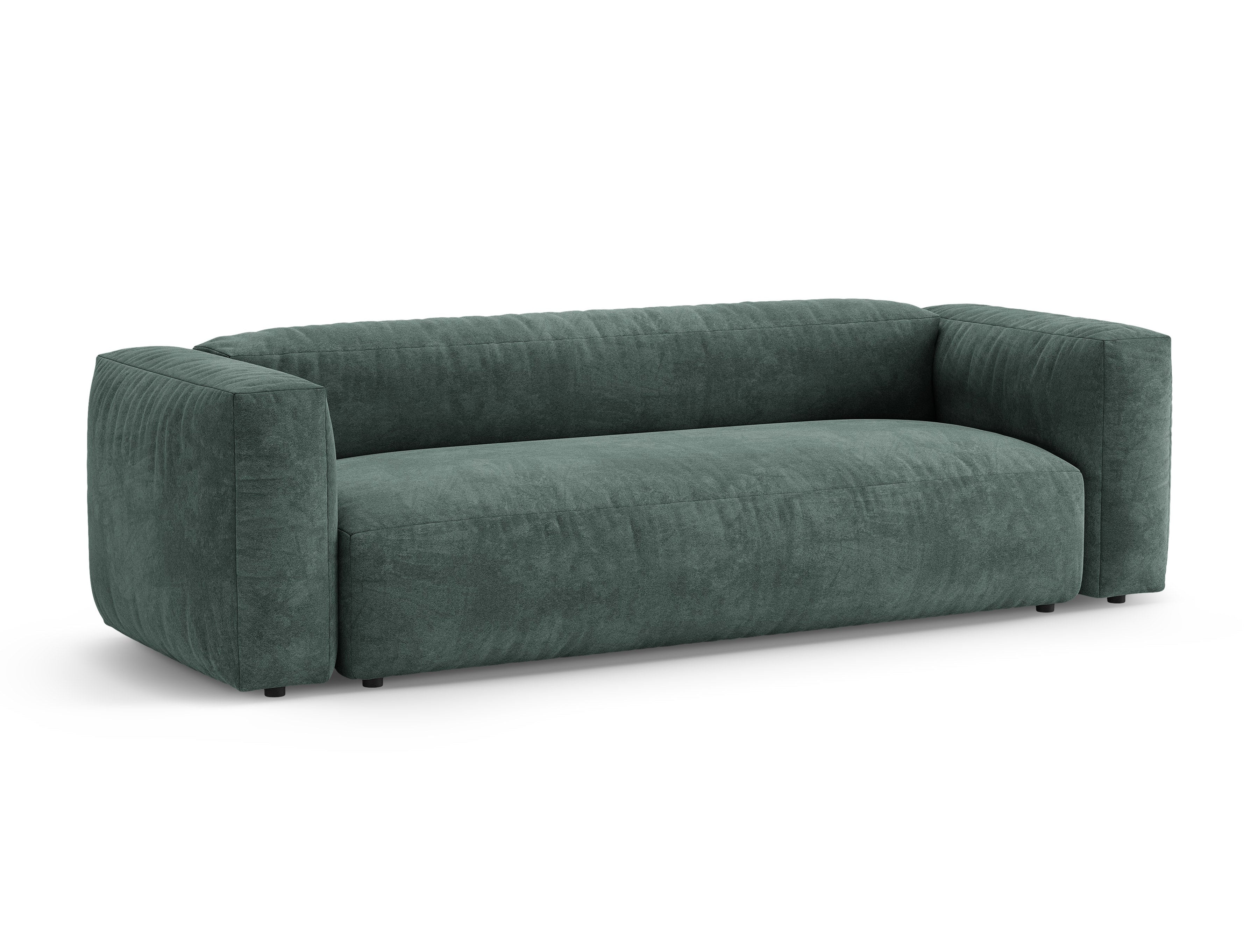 Sofa z jemného zamatového materiálu pre 3 osoby s funkciou spania MARTINA petrol