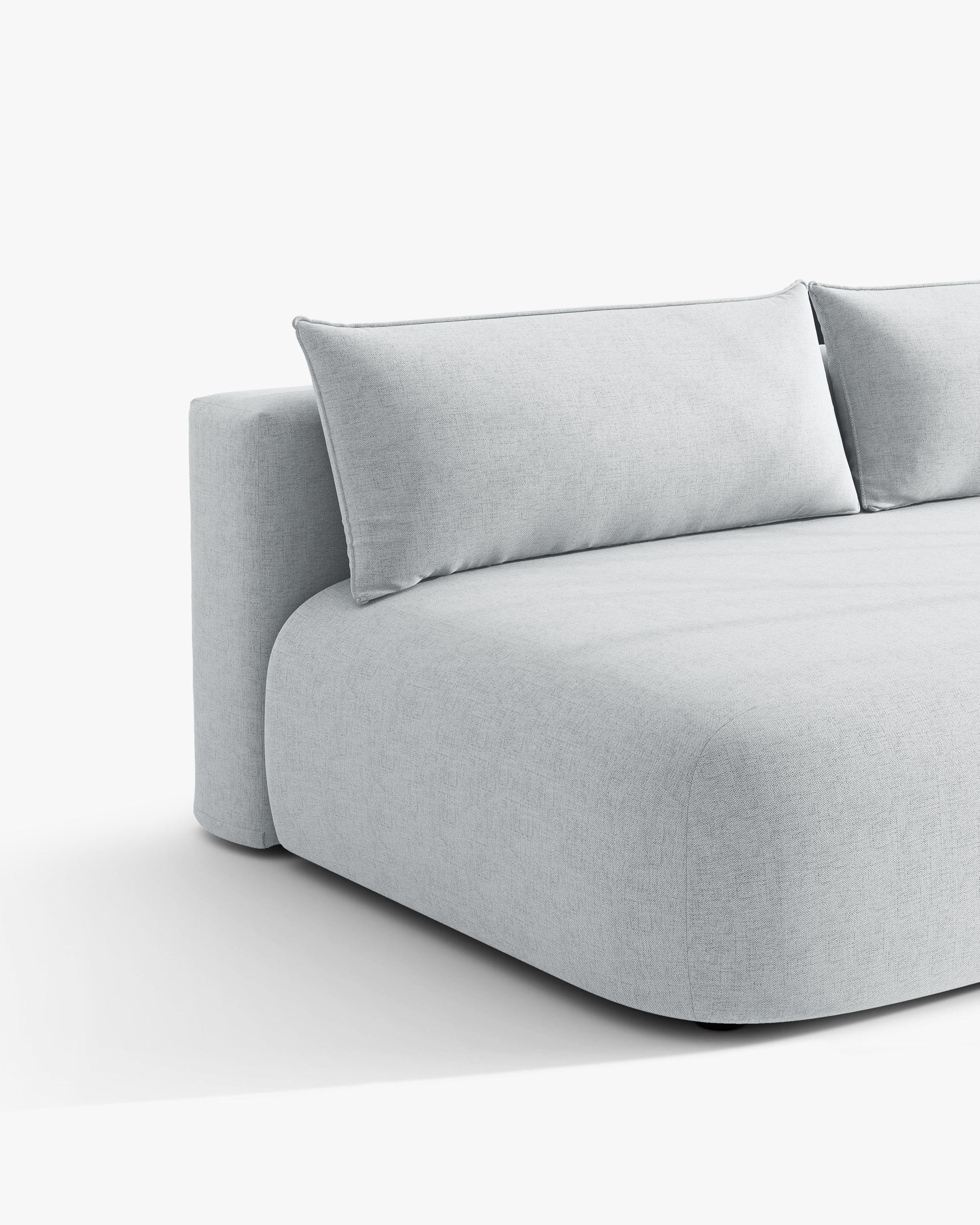 Sofa pre 3 osoby s funkciou spania HENA svetlosivá
