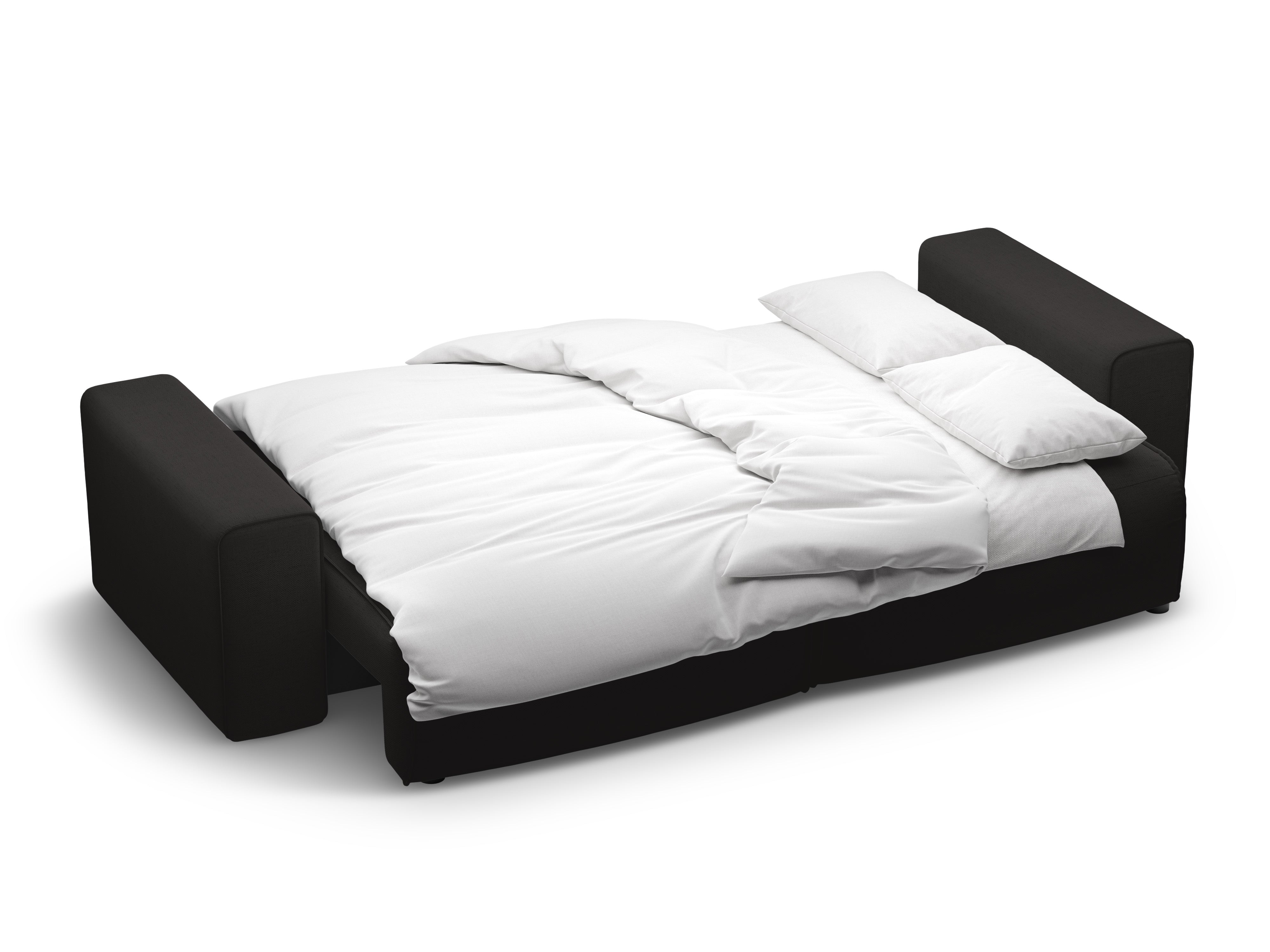 3-seater sofa with sleeping function VICTOR black chenille