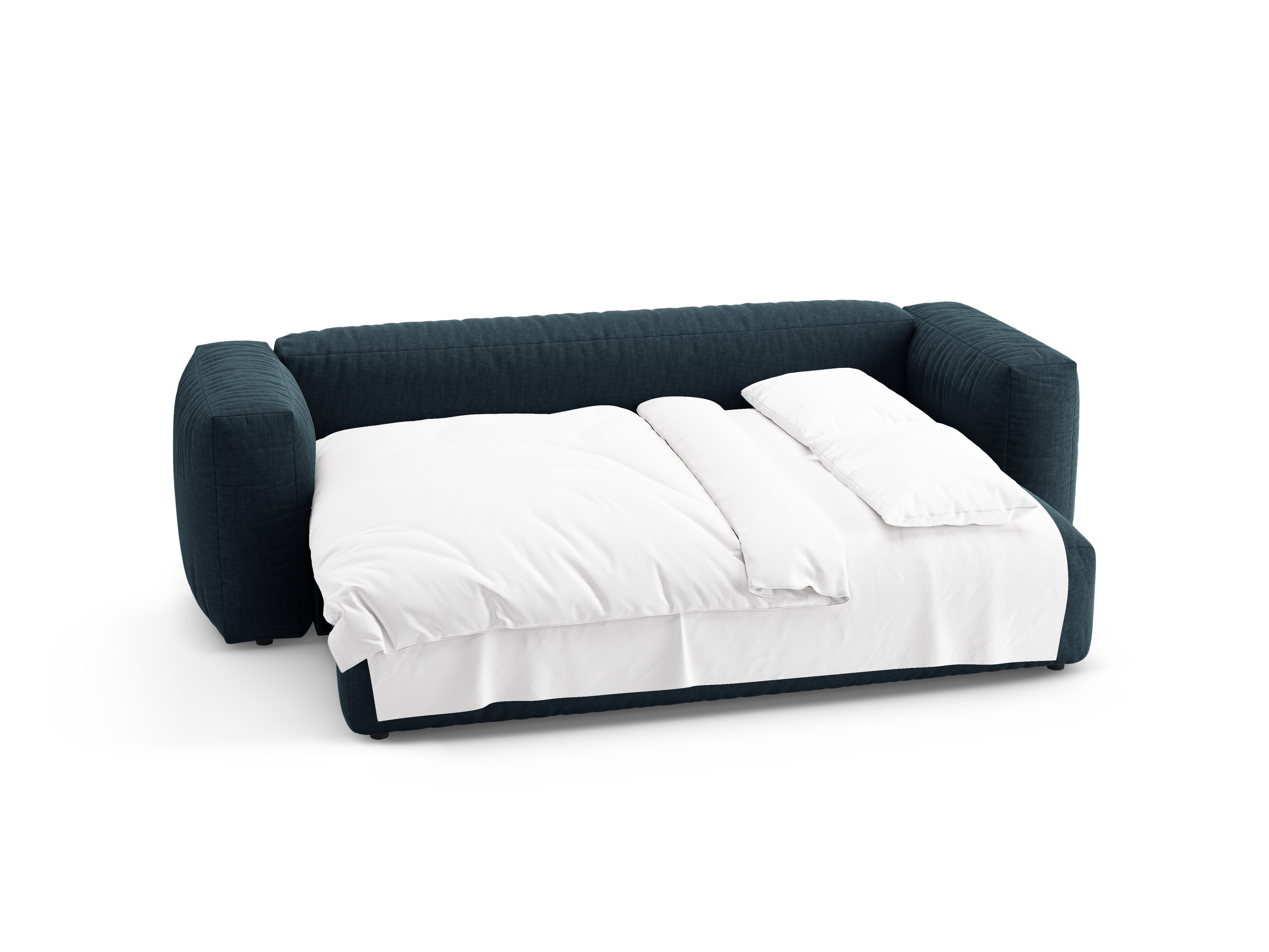 3-Seater Sofa with Sleeping Function MARTINA Denim Blue