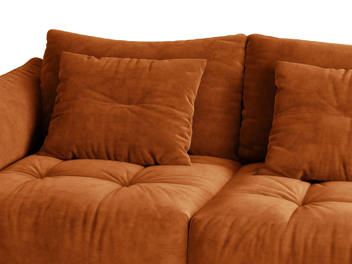 Sofa aksamitna 3-osobowa z funkcją spania BLOOM terracotta – ujęcie 7