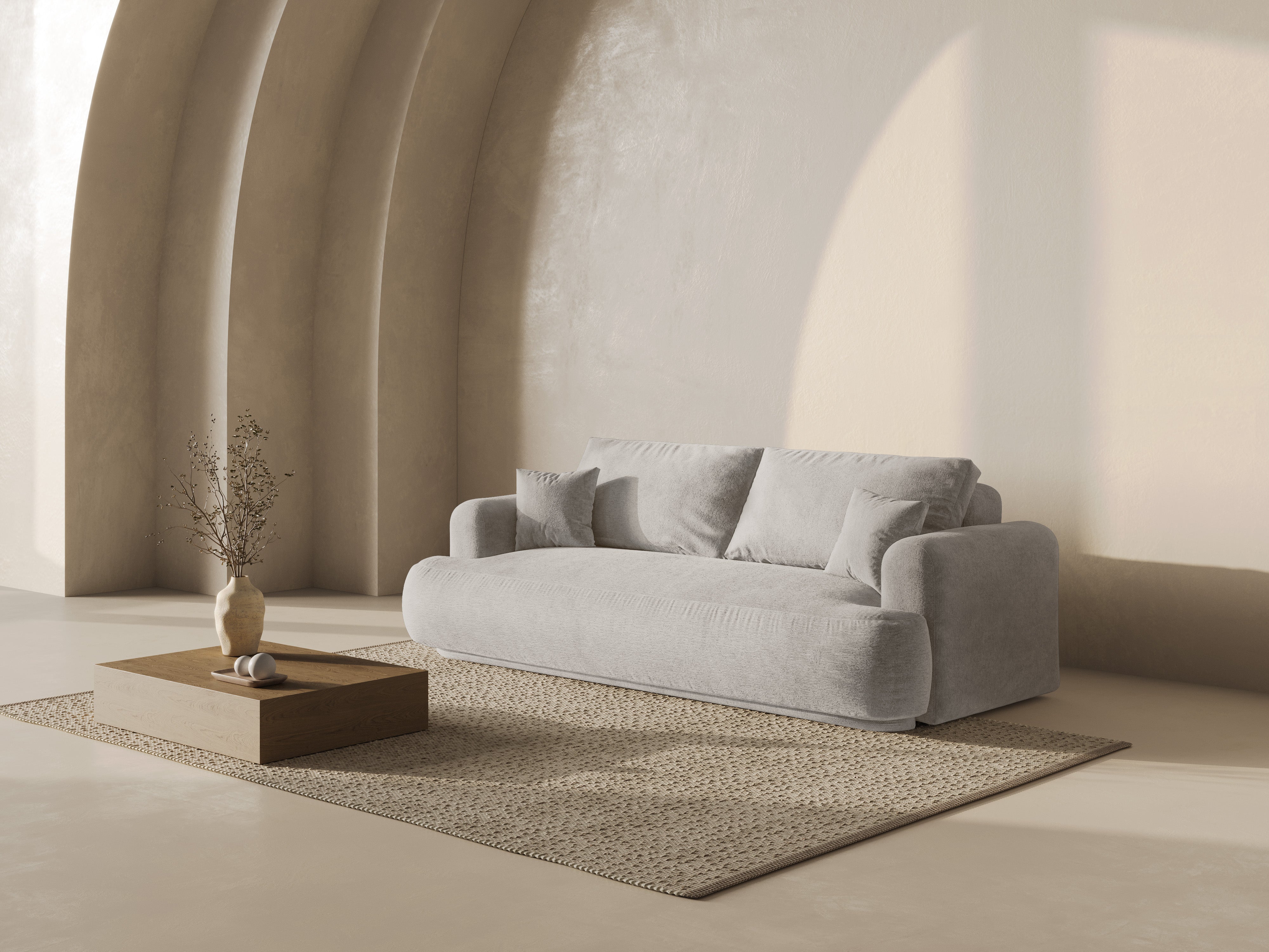 Pohovka s funkciou spania ELLA šedobéžová