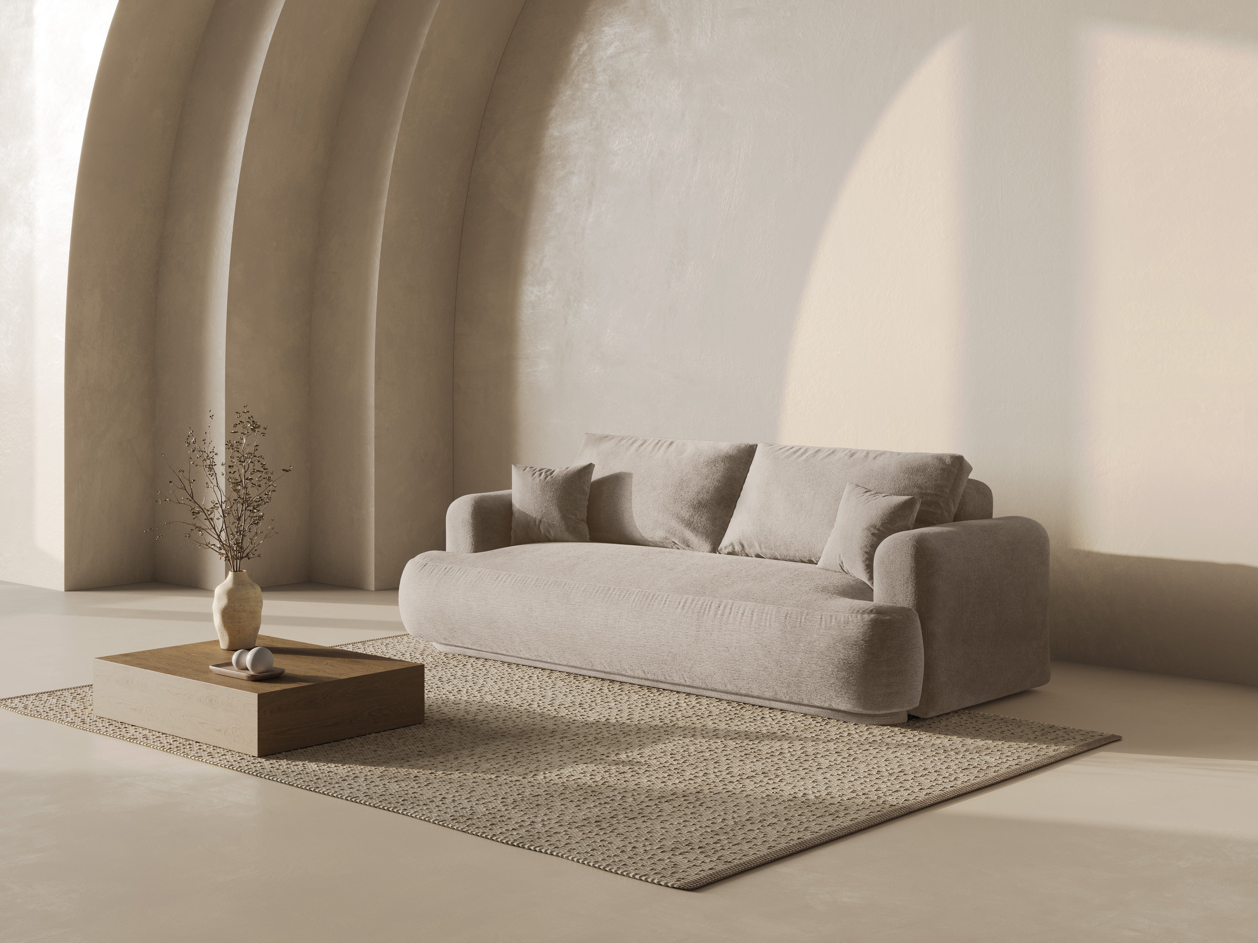 Pohovka s funkciou spania ELLA piesková