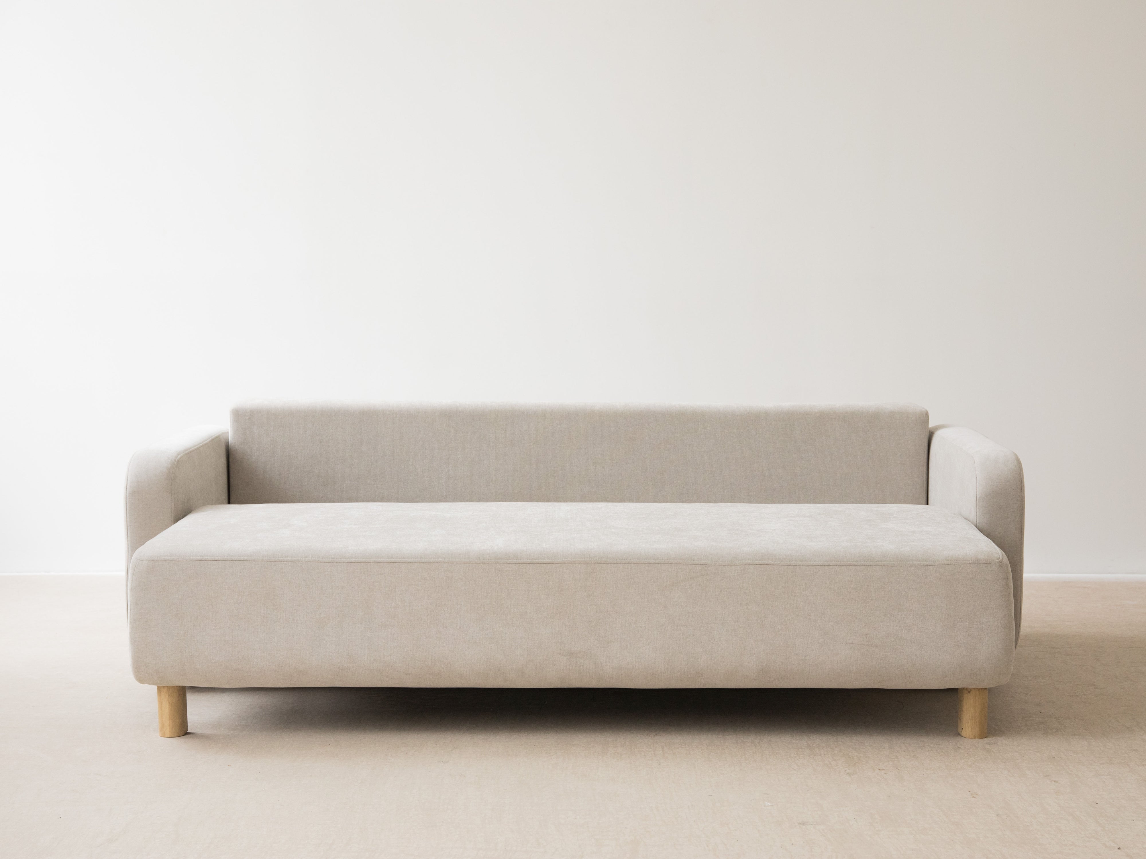 3-seater sofa with sleeping function ELEN ivory chenille