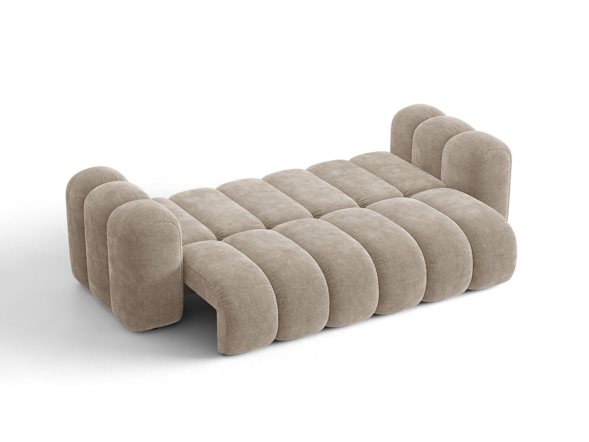 Sofa 3-osobowa z funkcją spania LUPINE beżowy szenil – ujęcie 2