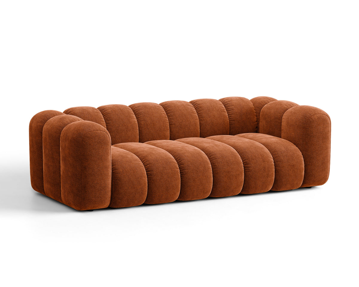 Sofa 3-osobowa z funkcją spania LUPINE ceglany szenil – ujęcie 3