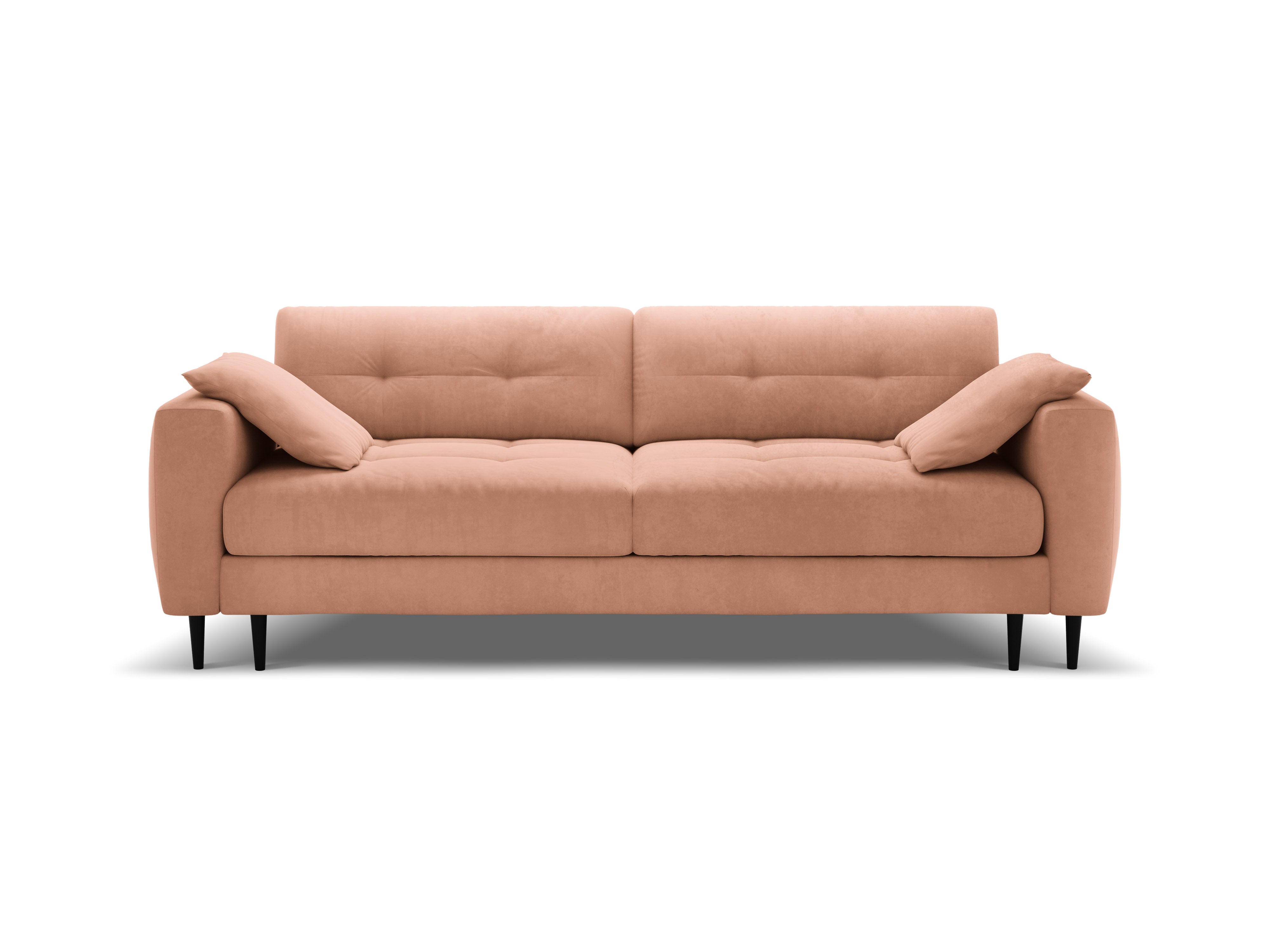 Sofa z jemného zamatového materiálu pre 3 osoby s funkciou spania BEMY ružová