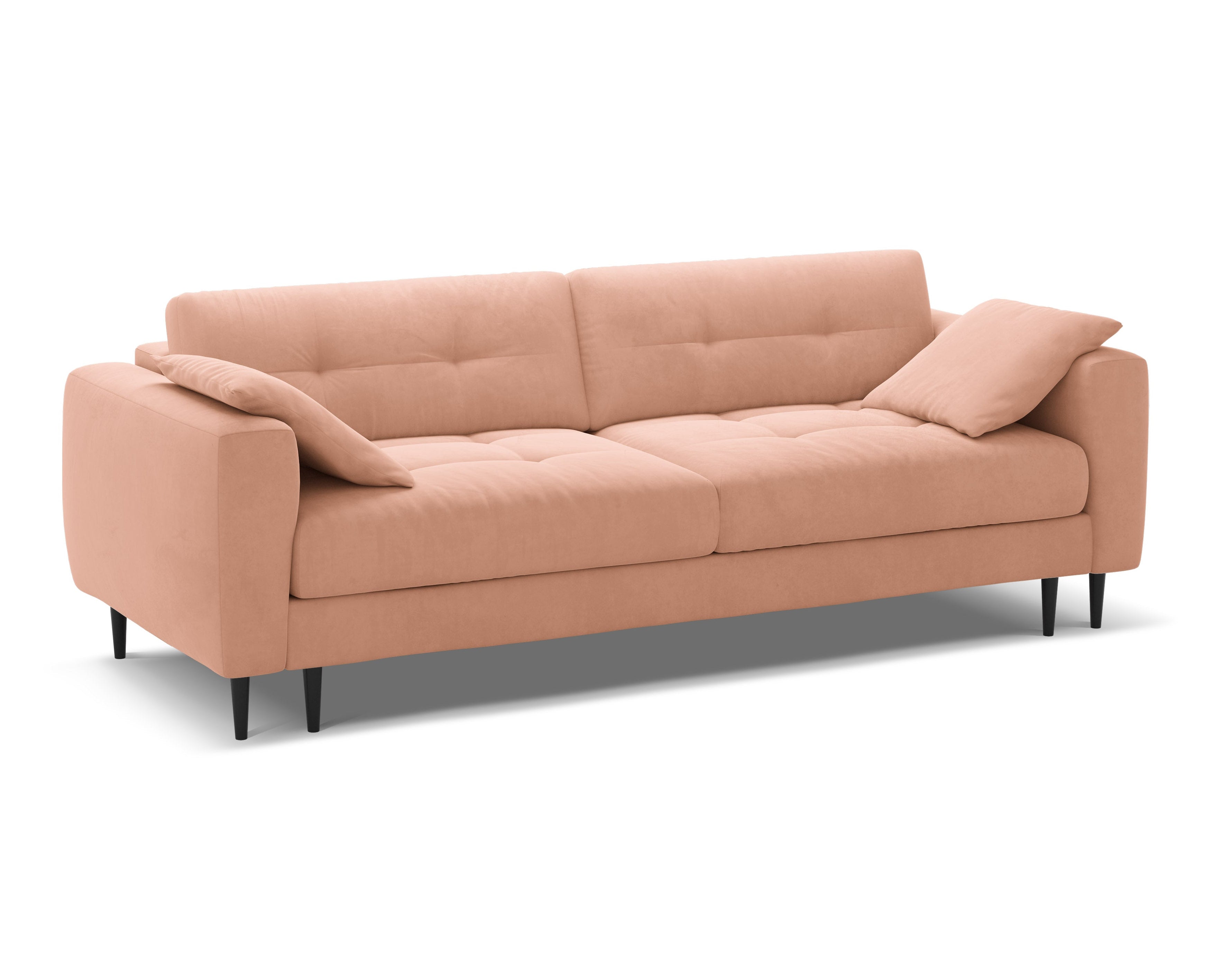 Sofa z jemného zamatového materiálu pre 3 osoby s funkciou spania BEMY ružová
