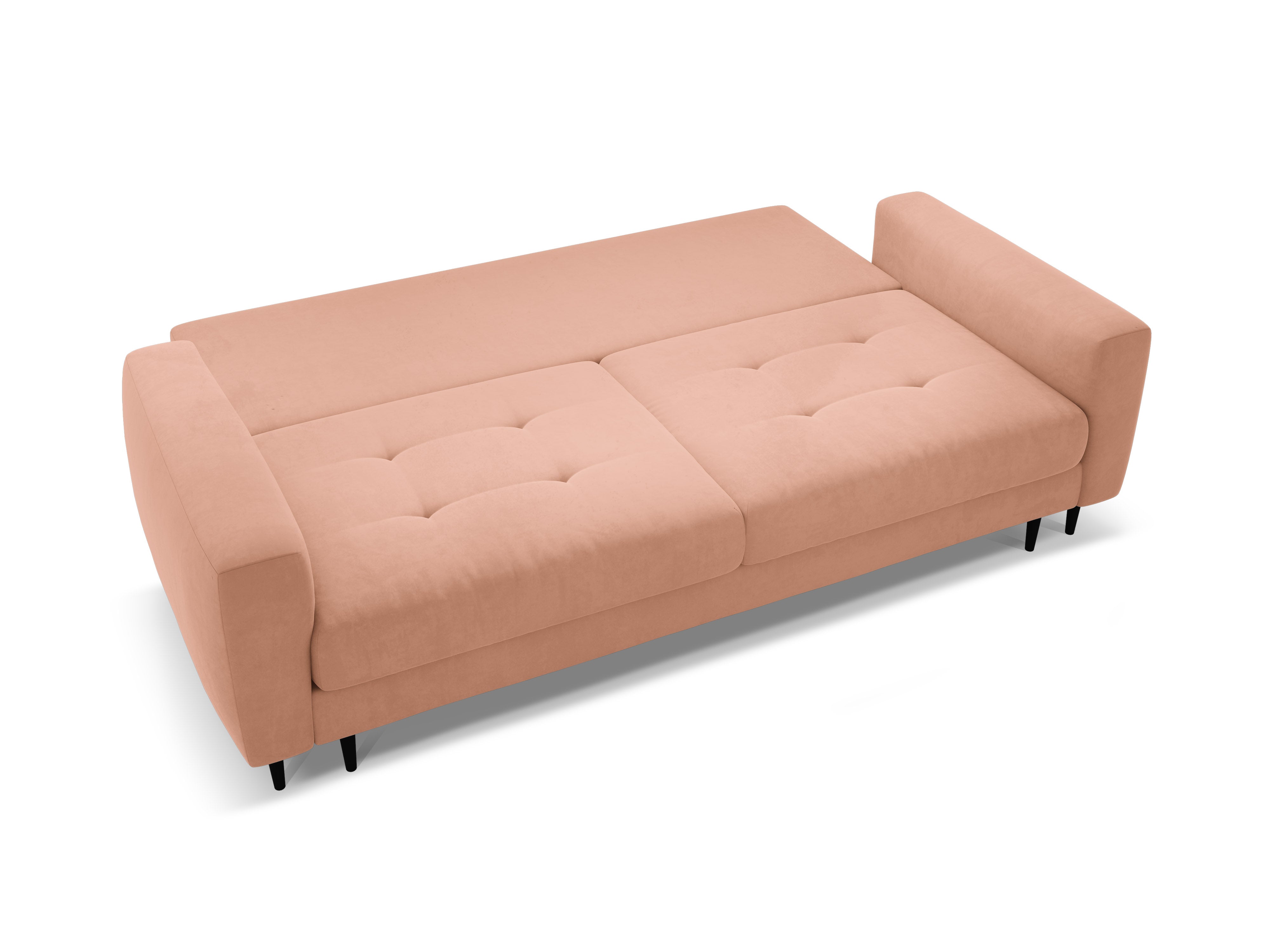 Sofa z jemného zamatového materiálu pre 3 osoby s funkciou spania BEMY ružová