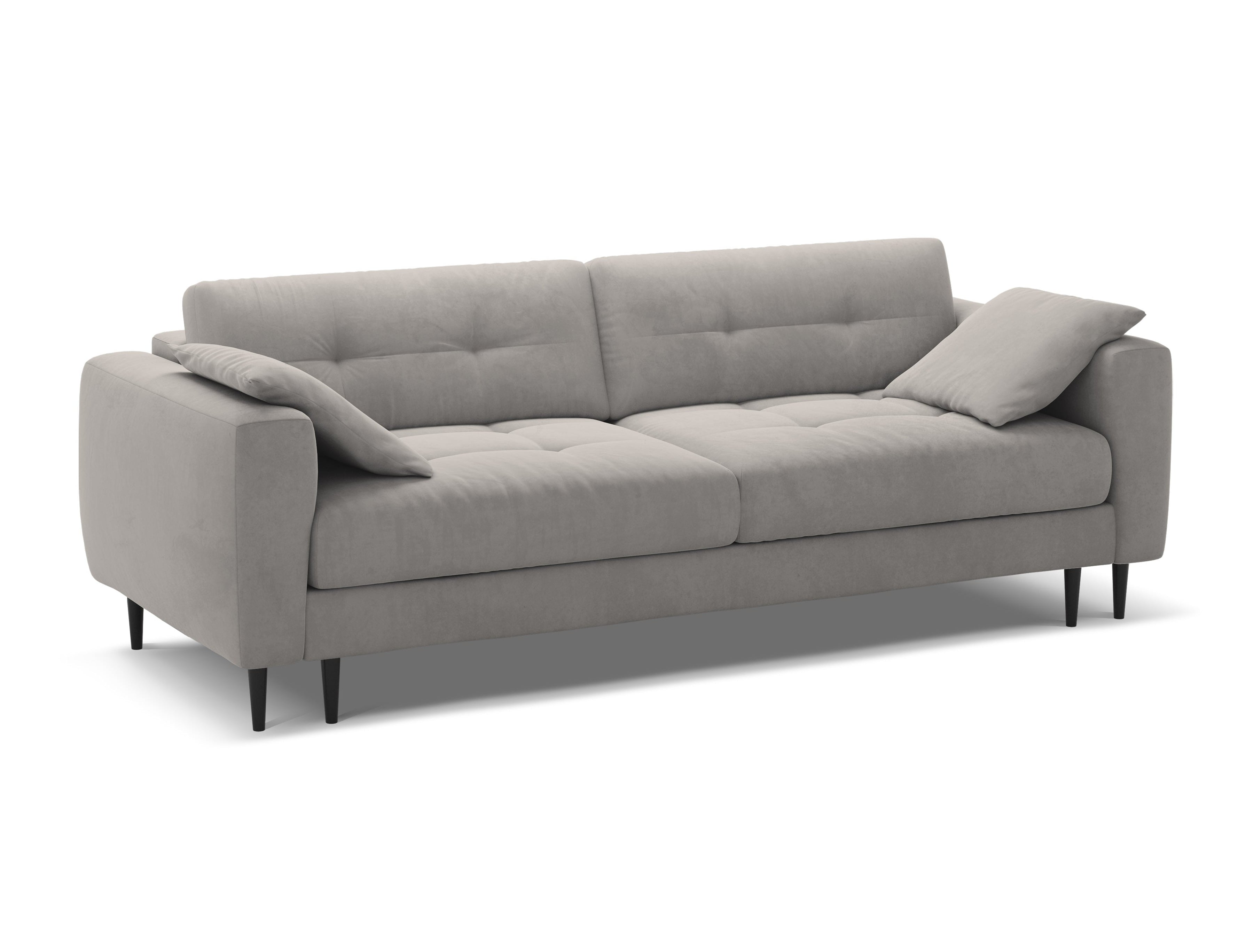 Gray 3-Seater Velvet Sofa with Sleeping Function BEMY