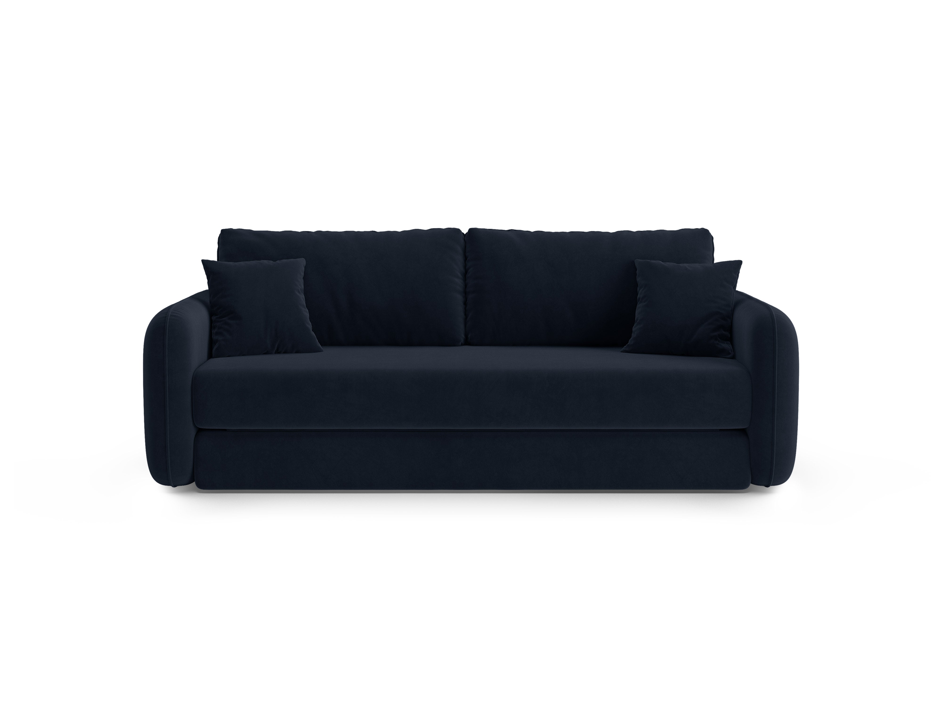 Sofa z aksamitom pre 3 osoby s funkciou spania DORMI kráľovská modrá