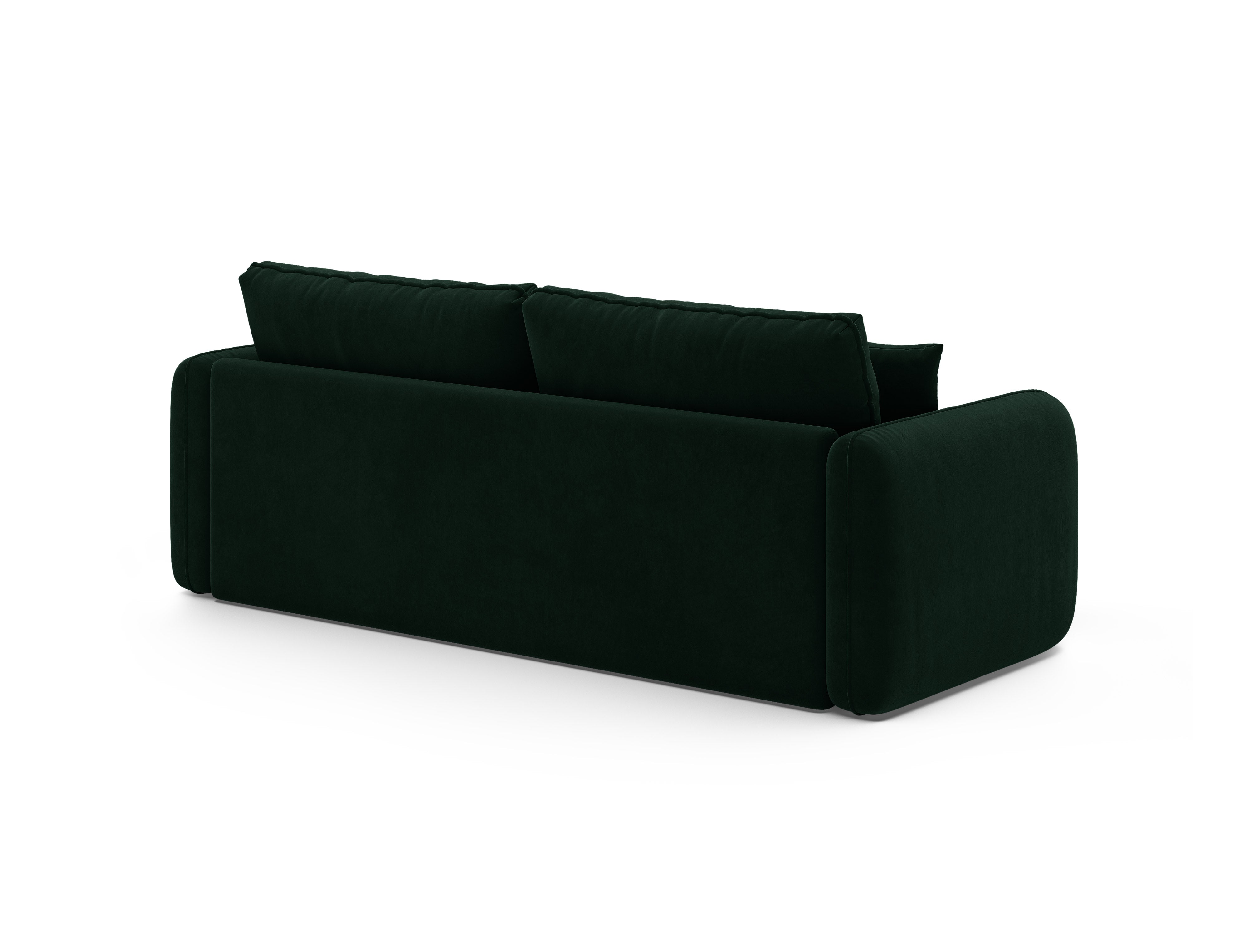 Velvet 3-Seater Sofa with Sleeping Function DORMI in Bottle Green