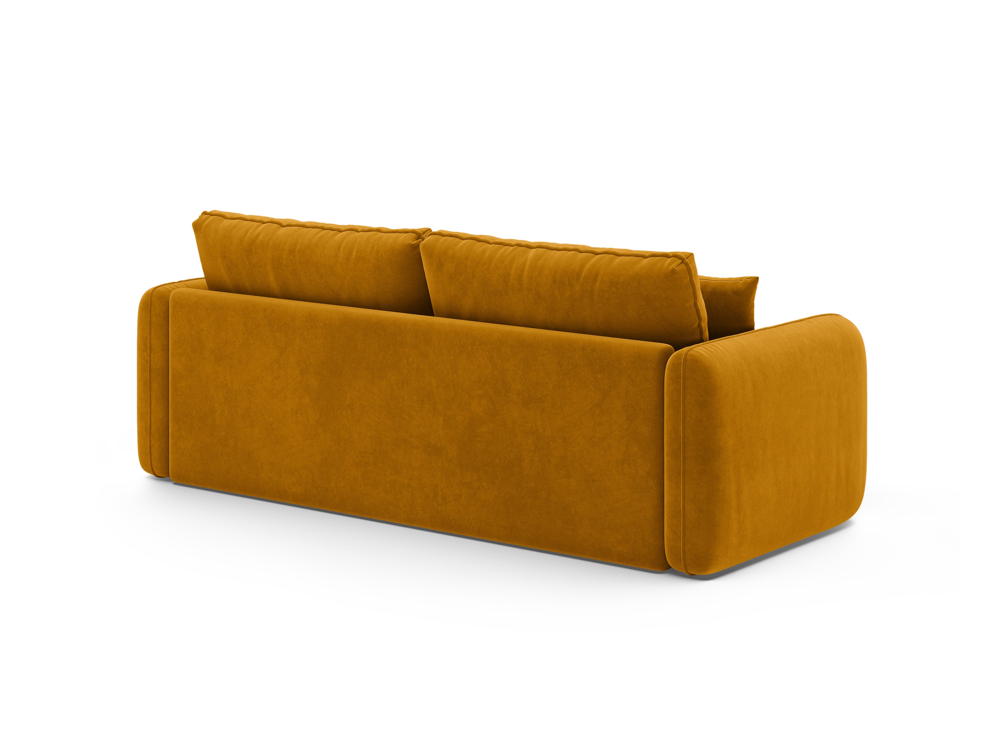 Yellow 3-Seater Velvet Sofa with Sleeping Function DORMI