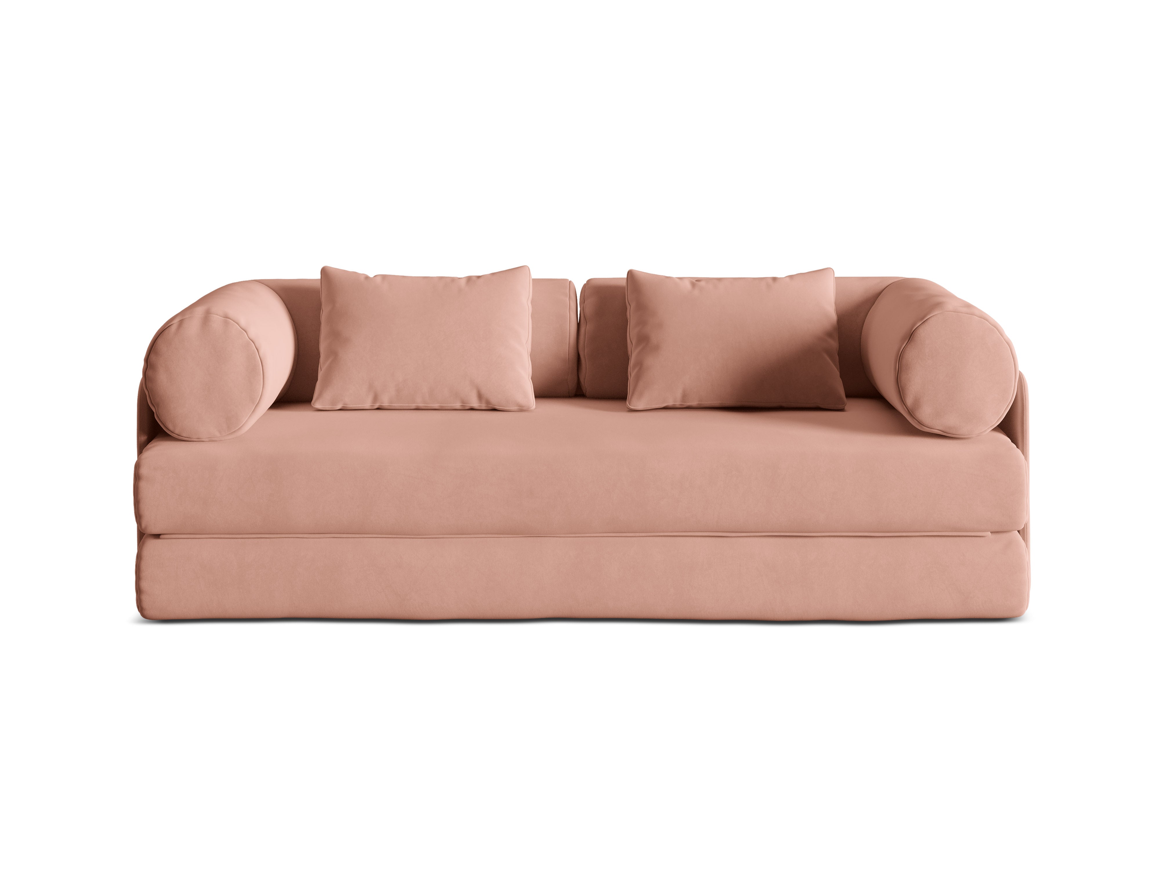 Sofa z jemného sametu pre 3 osoby s funkciou spania DREAMY ružová