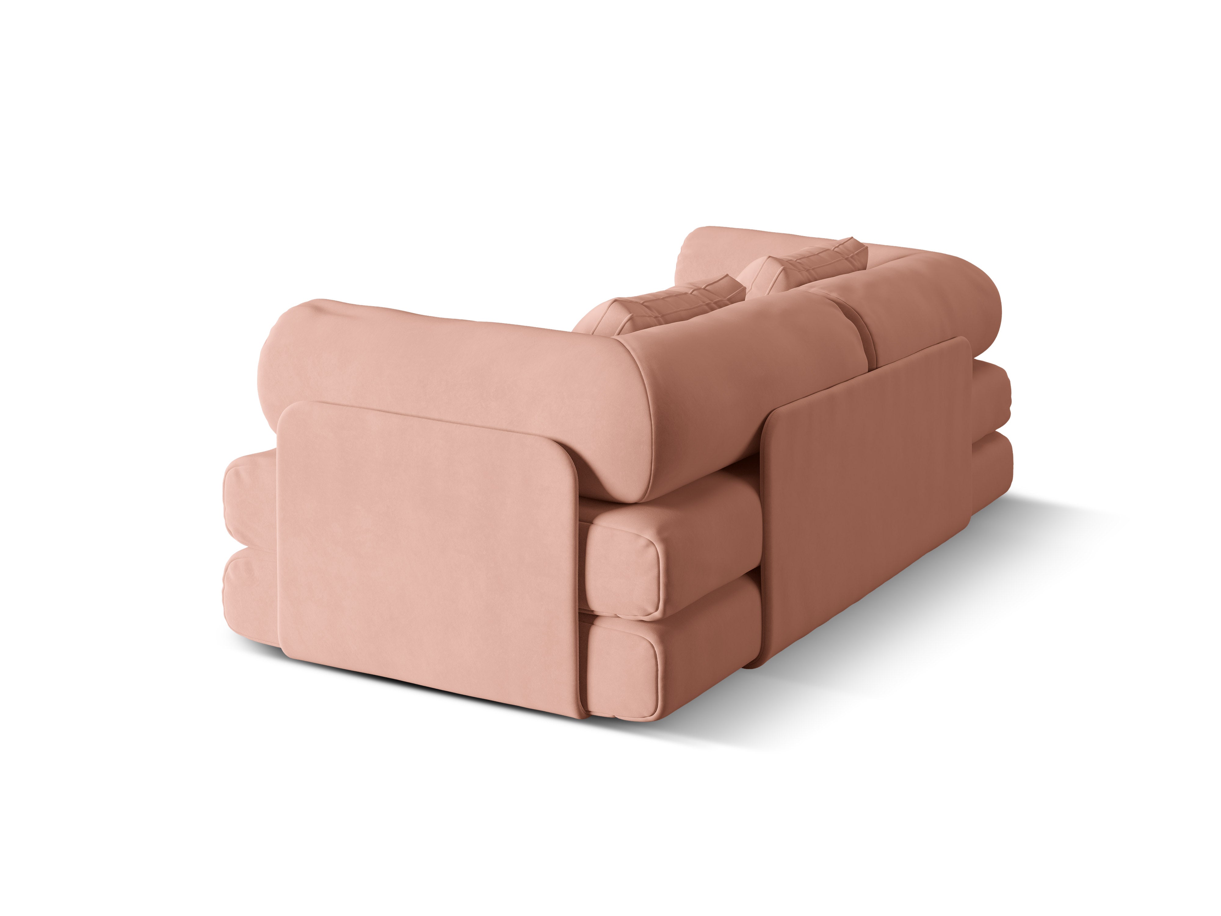 Sofa z jemného sametu pre 3 osoby s funkciou spania DREAMY ružová