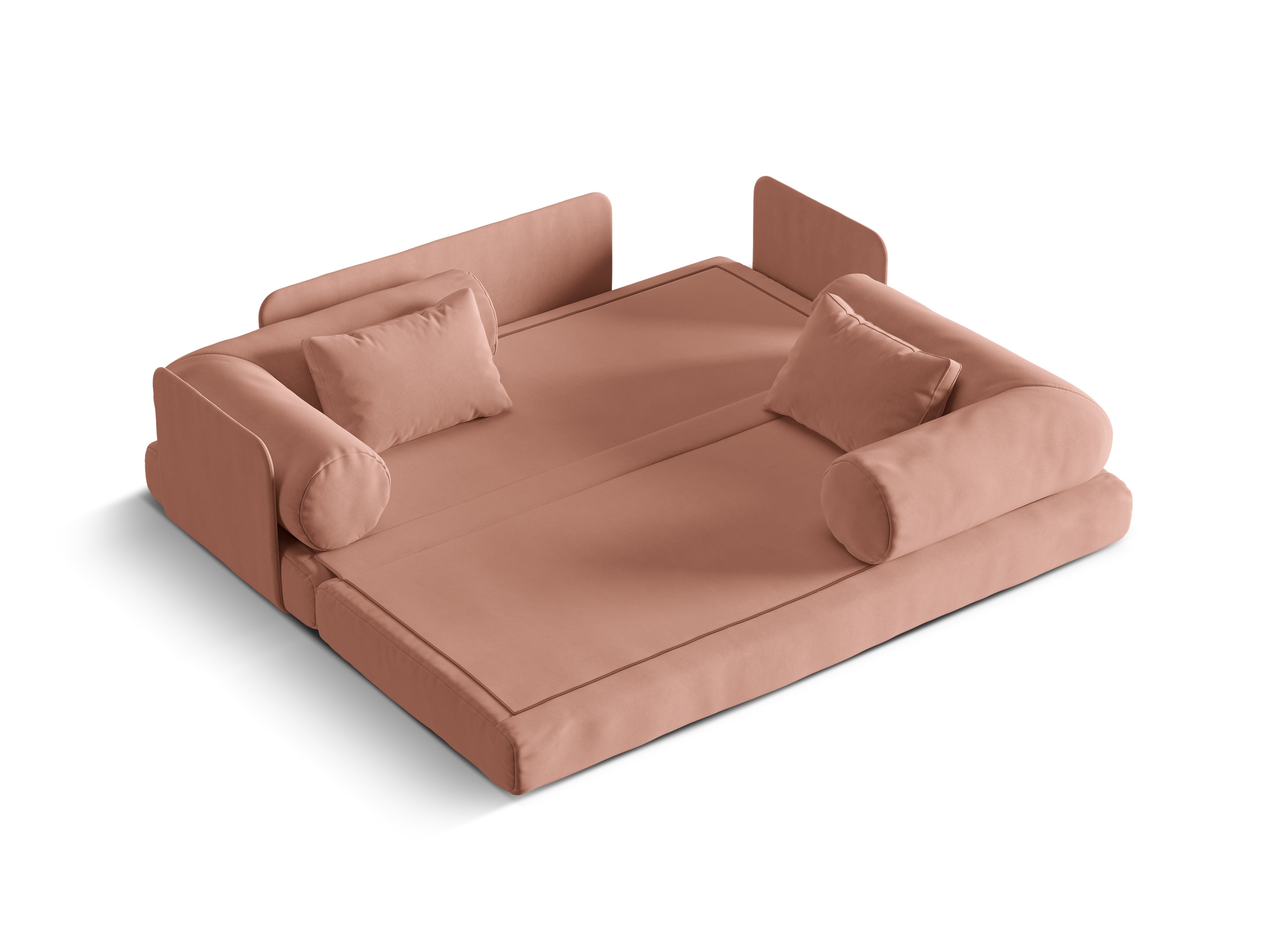 Sofa z jemného sametu pre 3 osoby s funkciou spania DREAMY ružová
