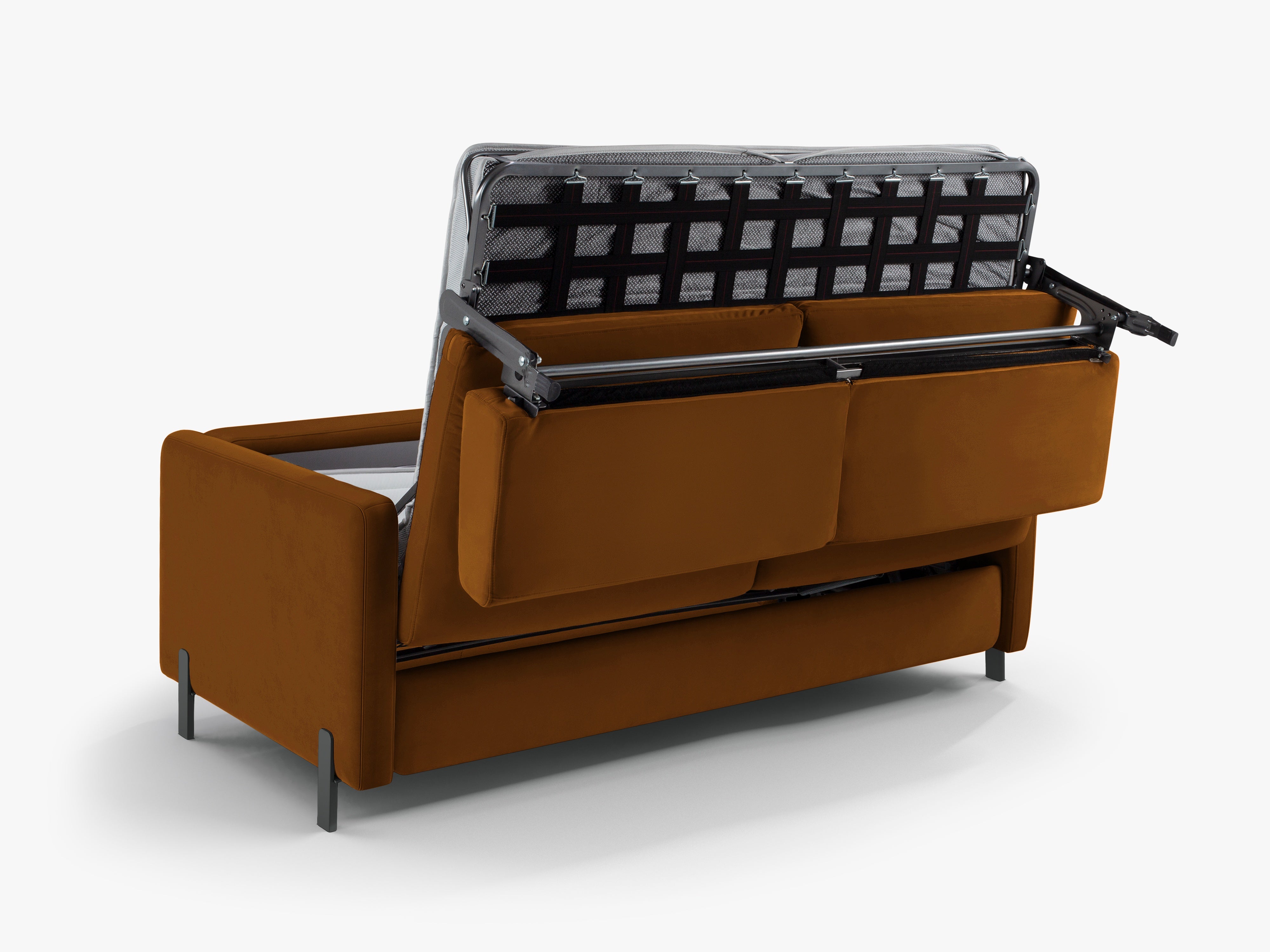 Sofa z jemného velúru pre 3 osoby s funkciou spania GLORIA hnedá