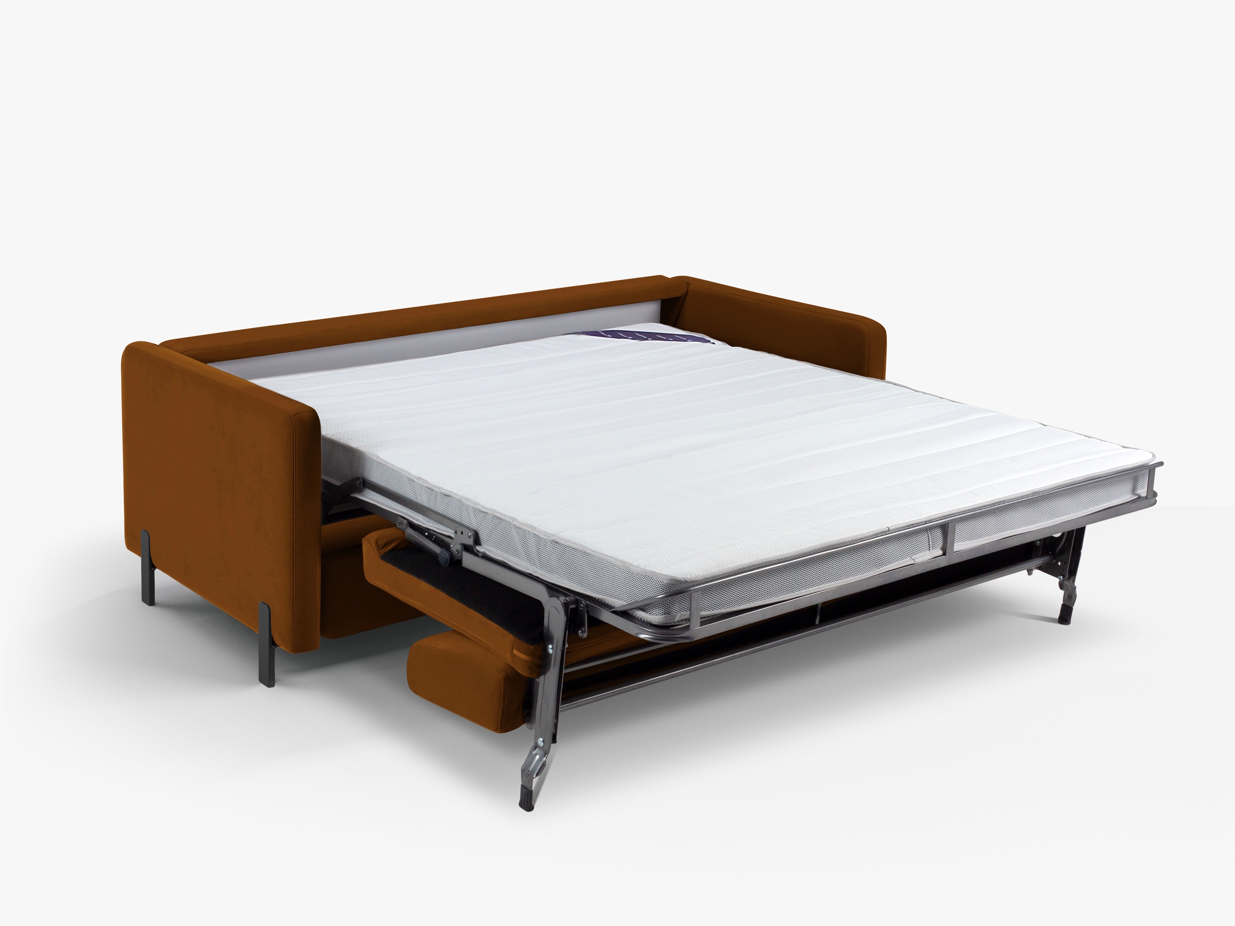 Sofa z jemného velúru pre 3 osoby s funkciou spania GLORIA hnedá