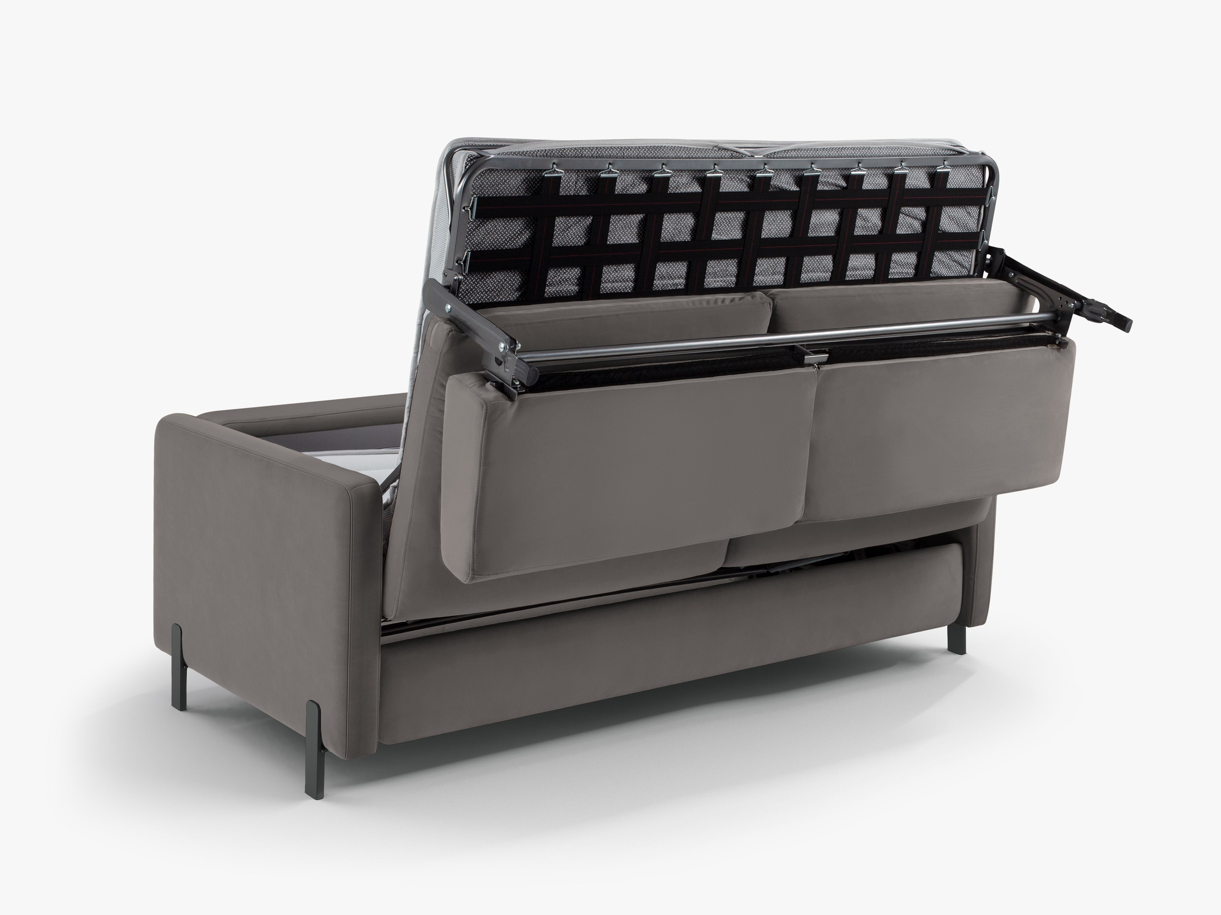 Velvet 3-seater sofa with sleeping function GLORIA gray